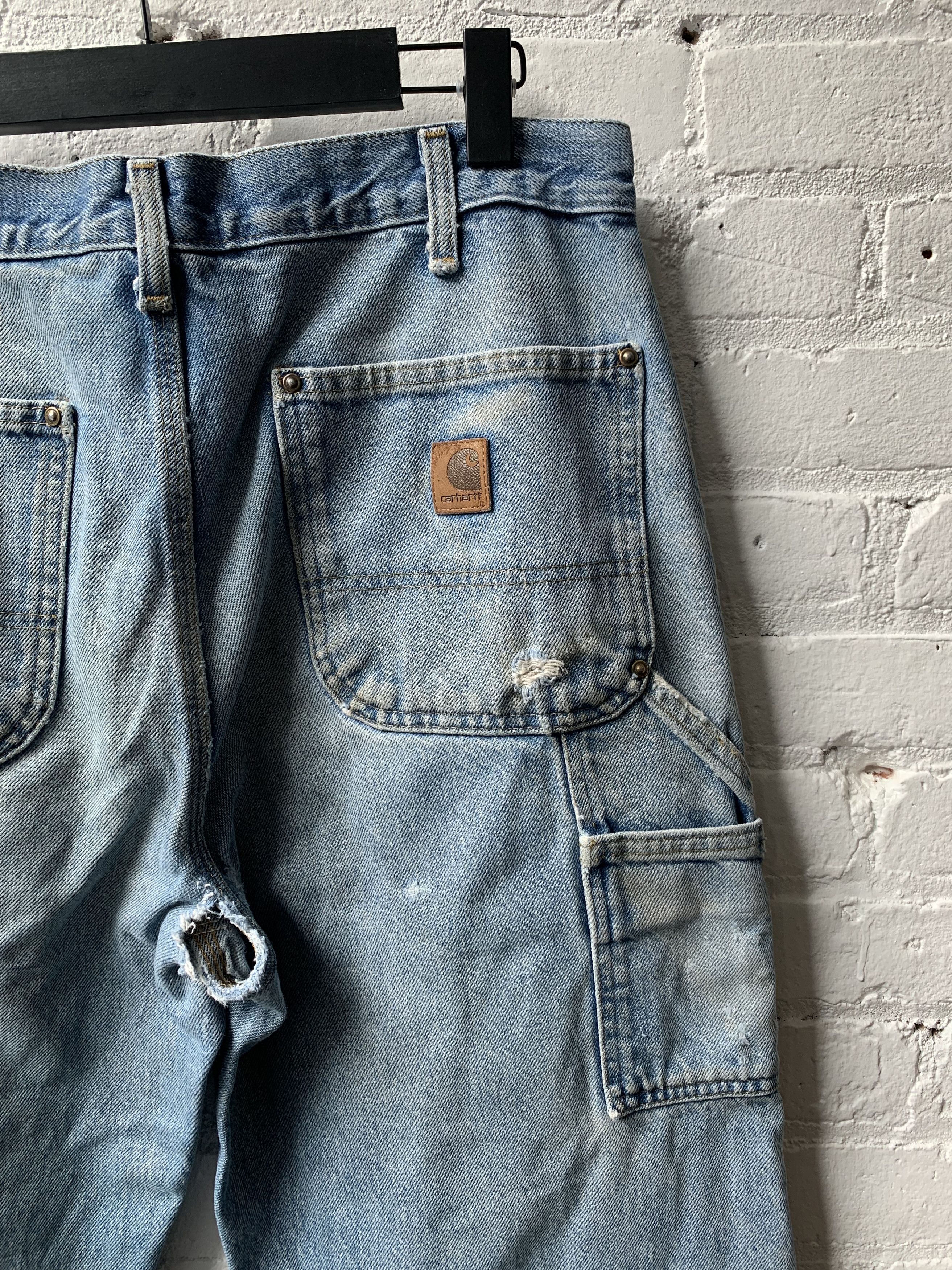 Carhartt × Vintage Vintage carhartt thrashed double knee carpenter jeans Size US 34 / EU 50 - 3 Thumbnail