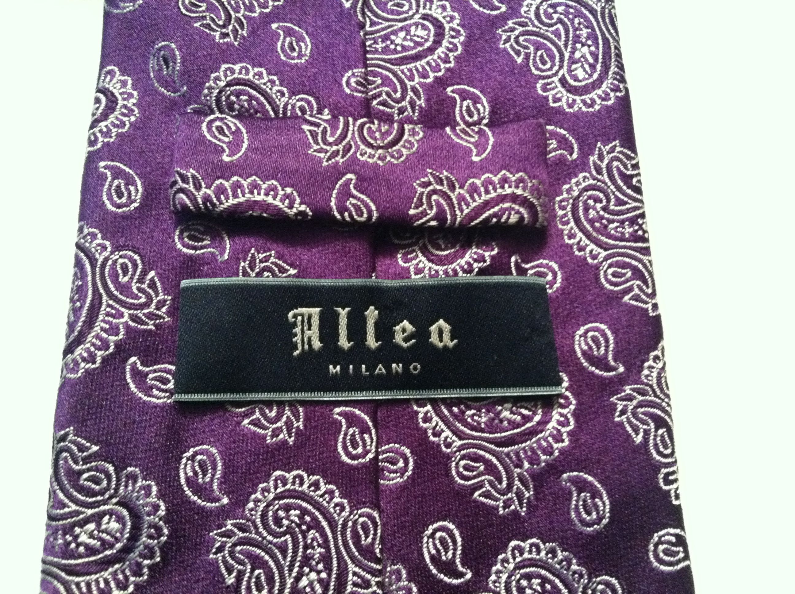 Altea ALTEA MENS NEW PURPLE TIE WIDTH:3 1/2" Size ONE SIZE - 4 Thumbnail