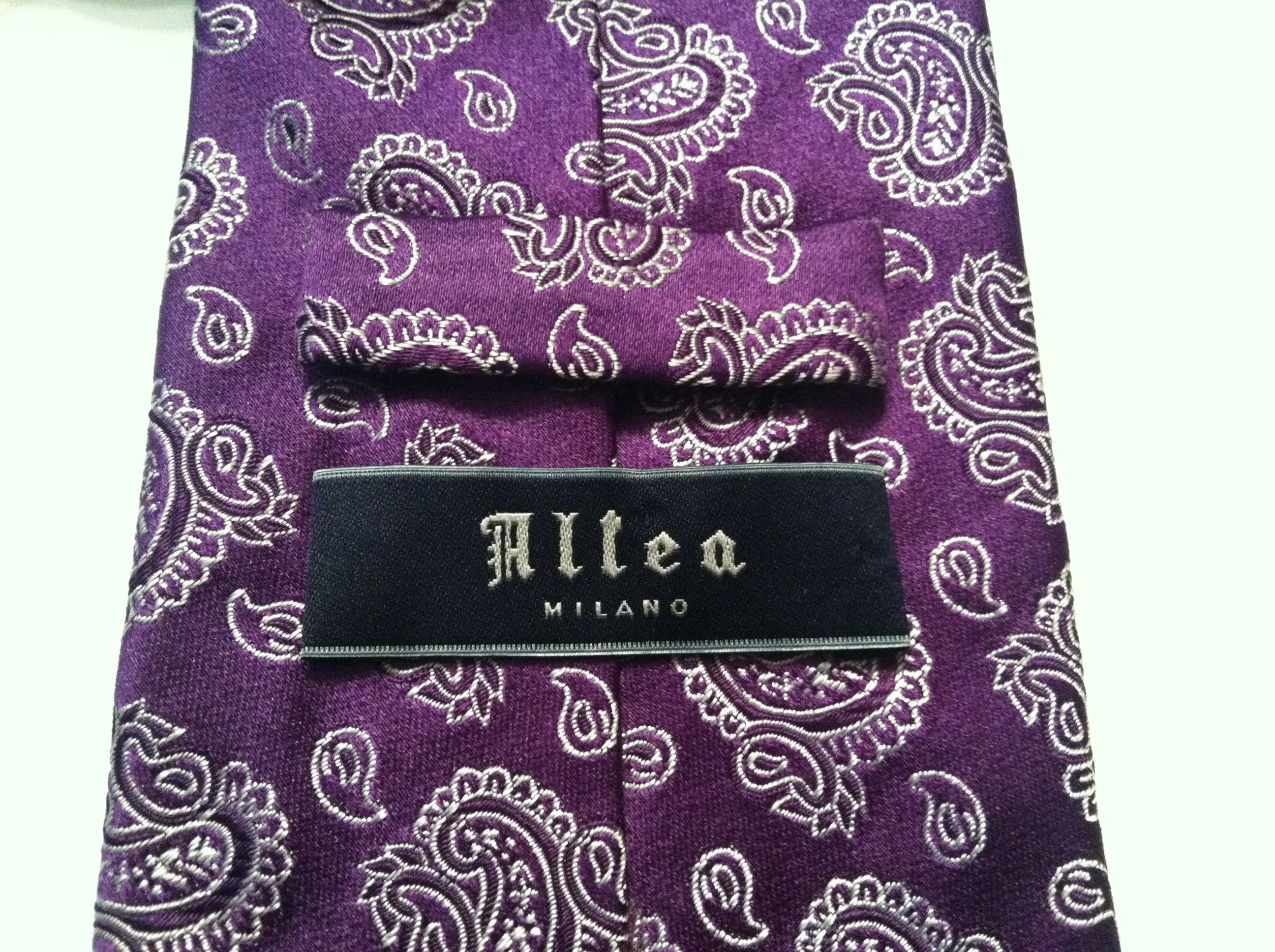 Altea ALTEA MENS NEW PURPLE TIE WIDTH:3 1/2" Size ONE SIZE - 5 Thumbnail
