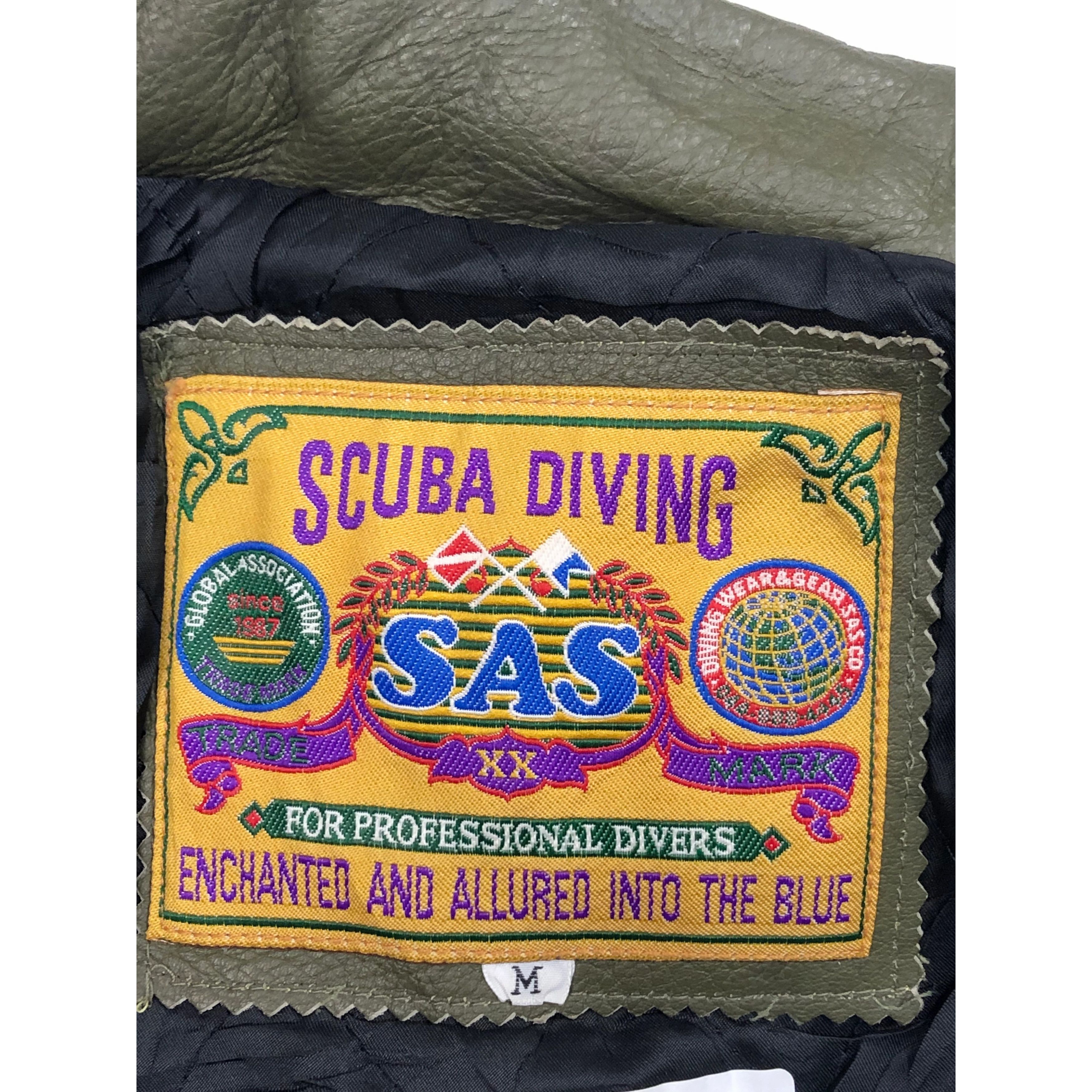 Japanese Brand × Vintage Vintage 90s Scuba Diving Patches Varsity Leather V0081 Size US M / EU 48-50 / 2 - 8 Thumbnail