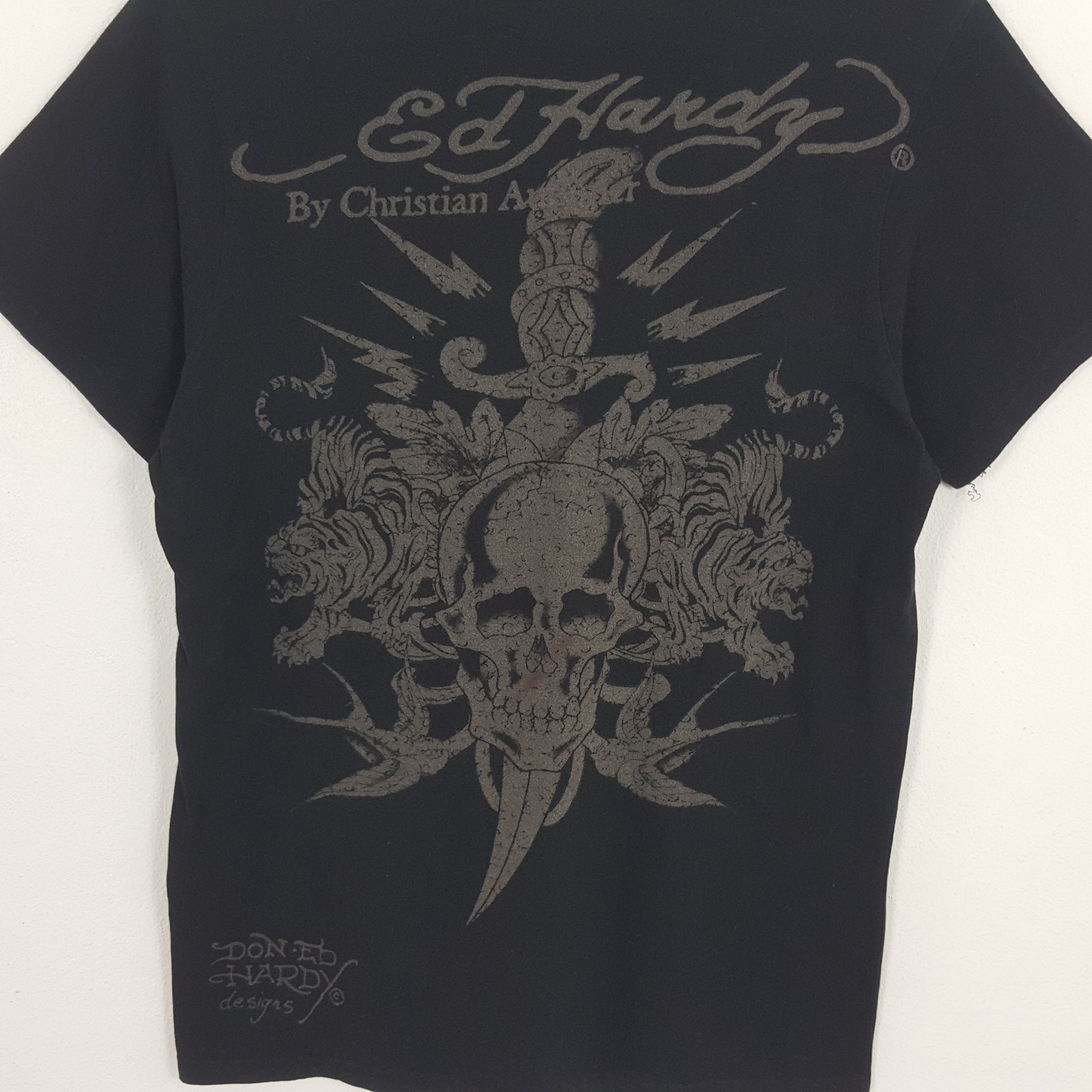 Ed Hardy × Vintage ED HARDY Streetwear Style Skulls Design Vintage Tshirt Size US L / EU 52-54 / 3 - 4 Thumbnail