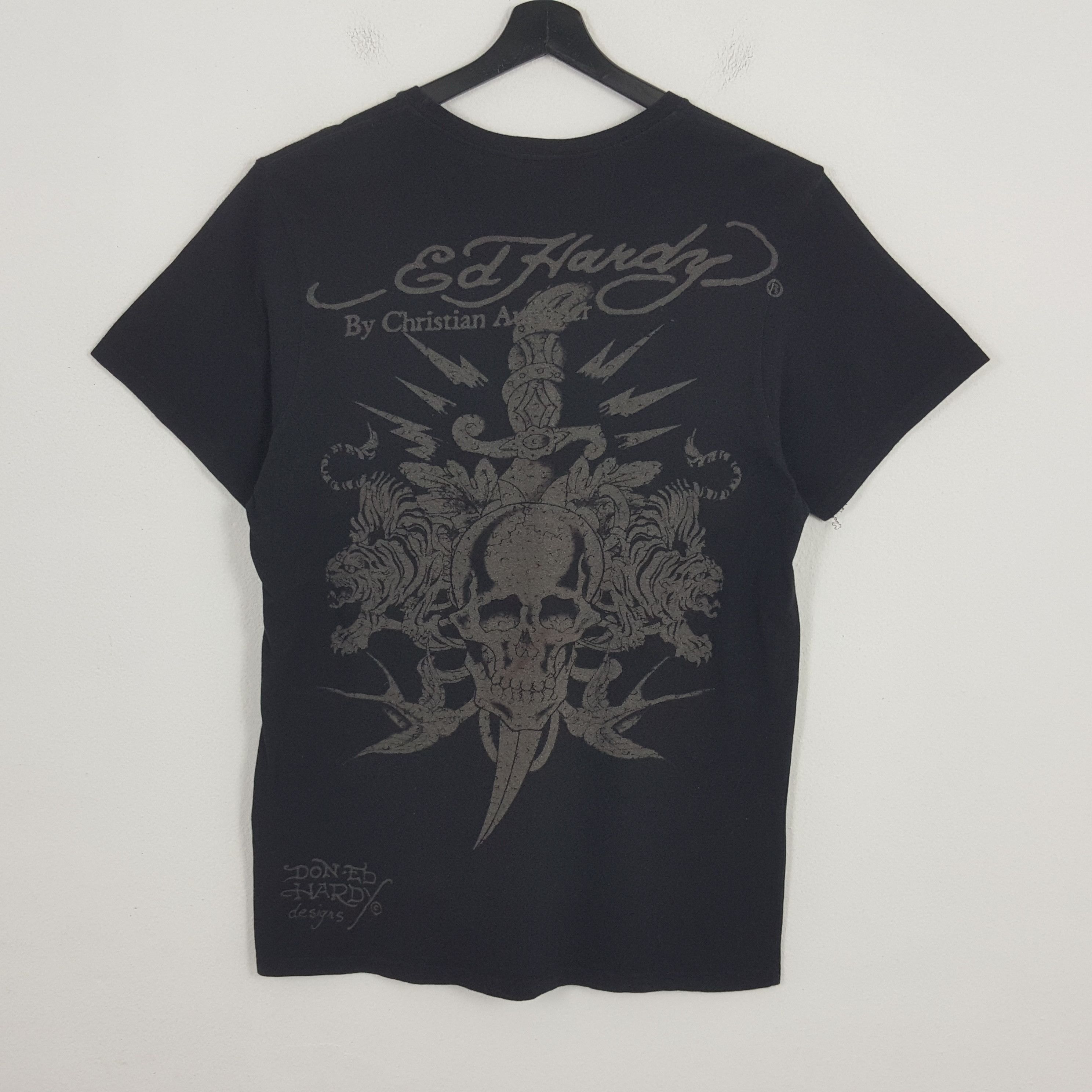 Ed Hardy × Vintage ED HARDY Streetwear Style Skulls Design Vintage Tshirt Size US L / EU 52-54 / 3 - 3 Thumbnail