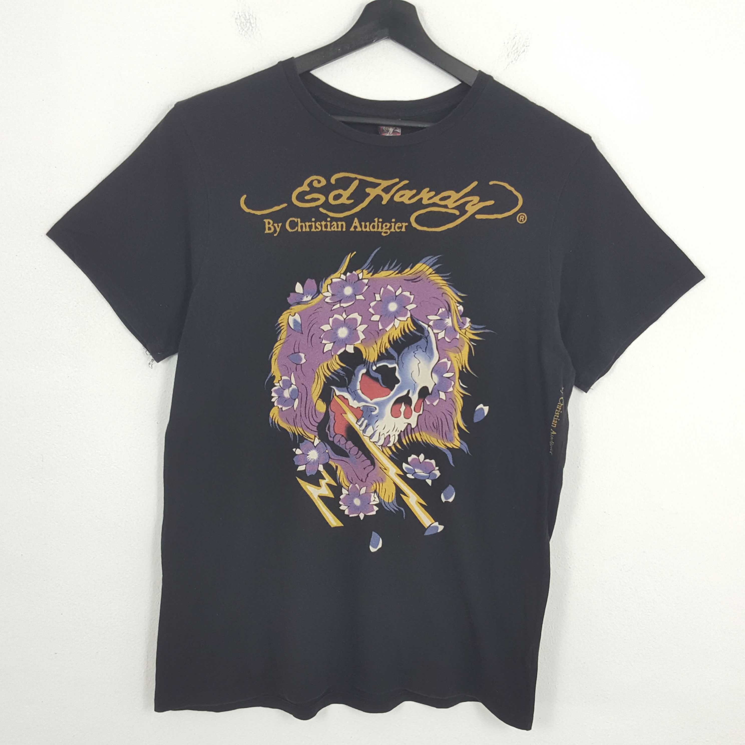 Ed Hardy × Vintage ED HARDY Streetwear Style Skulls Design Vintage Tshirt Size US L / EU 52-54 / 3 - 1 Thumbnail