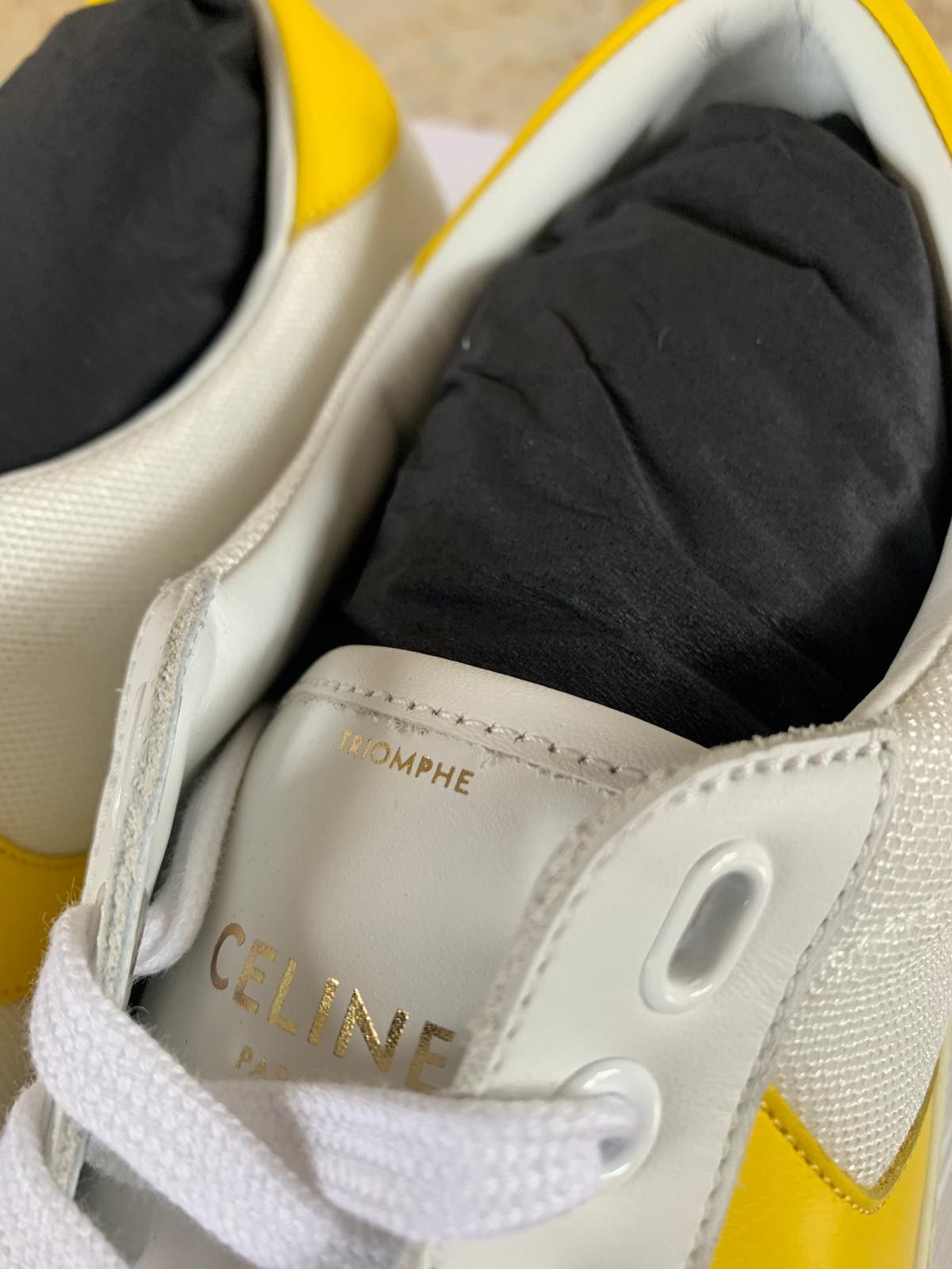Celine Triomphe Low Top in Black & Yellow Size US 6 / EU 39 - 11 Thumbnail