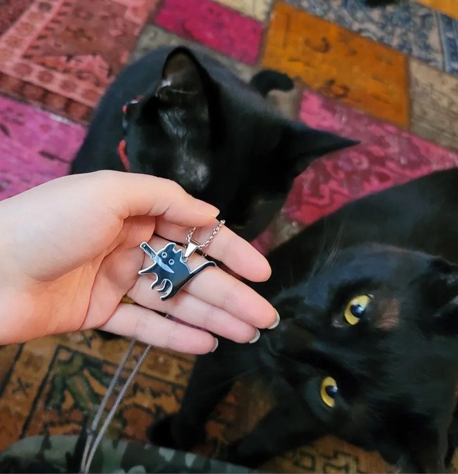 Jewelry Hip Hop Titanium Steel Killer Cat Necklace Size ONE SIZE - 2 Thumbnail