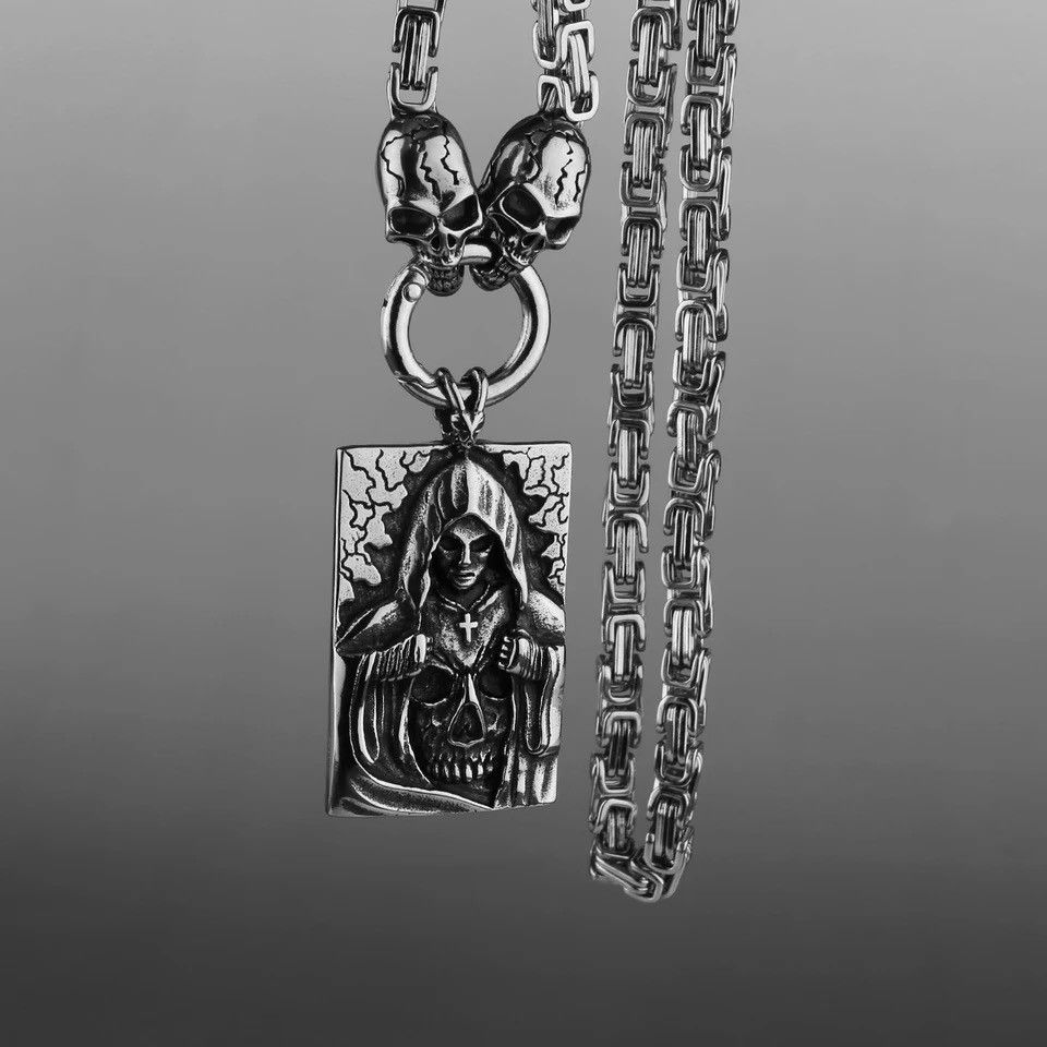 Jewelry Pirate Cross Card Skull Pendant Necklace Size ONE SIZE - 3 Thumbnail