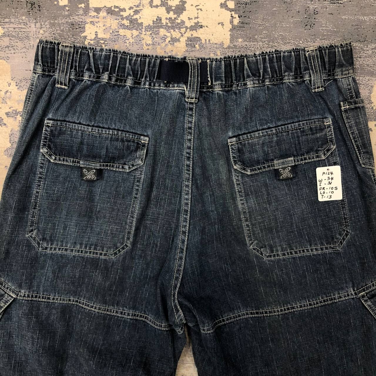 Japanese Brand P124 PIKO HAWAIIAN LONGBOARD BAGGY CARGO JEANS Size US 34 / EU 50 - 4 Thumbnail