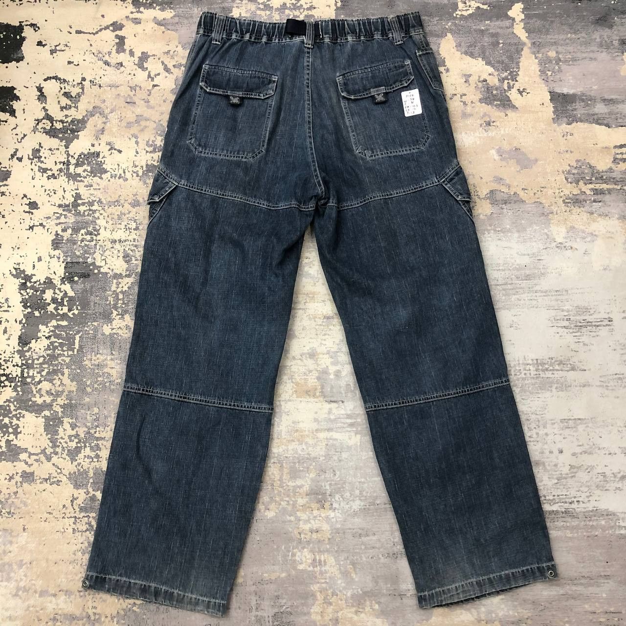 Japanese Brand P124 PIKO HAWAIIAN LONGBOARD BAGGY CARGO JEANS Size US 34 / EU 50 - 2 Thumbnail