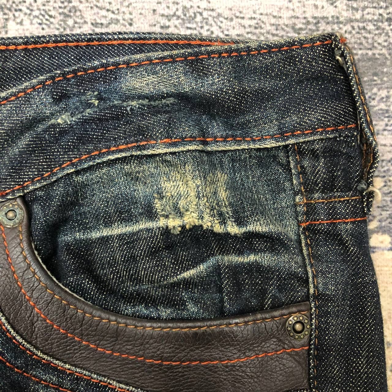 Japanese Brand P122 JAPAN BACK NUMBER FLARED DENIM Size US 33 - 7 Thumbnail