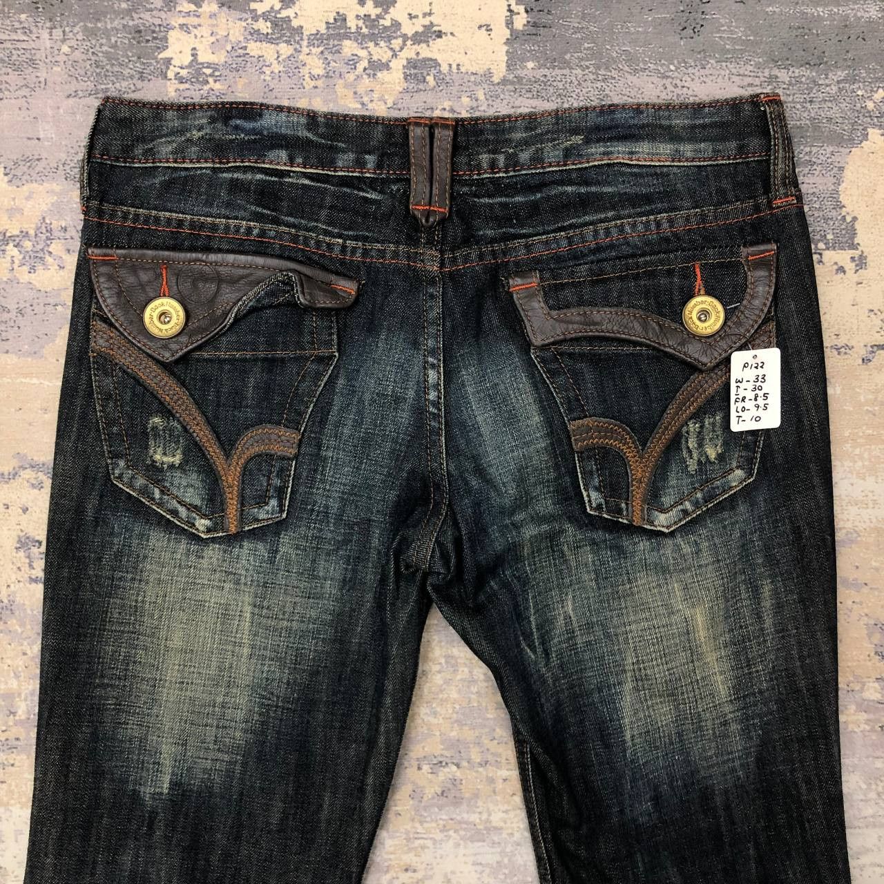 Japanese Brand P122 JAPAN BACK NUMBER FLARED DENIM Size US 33 - 4 Thumbnail