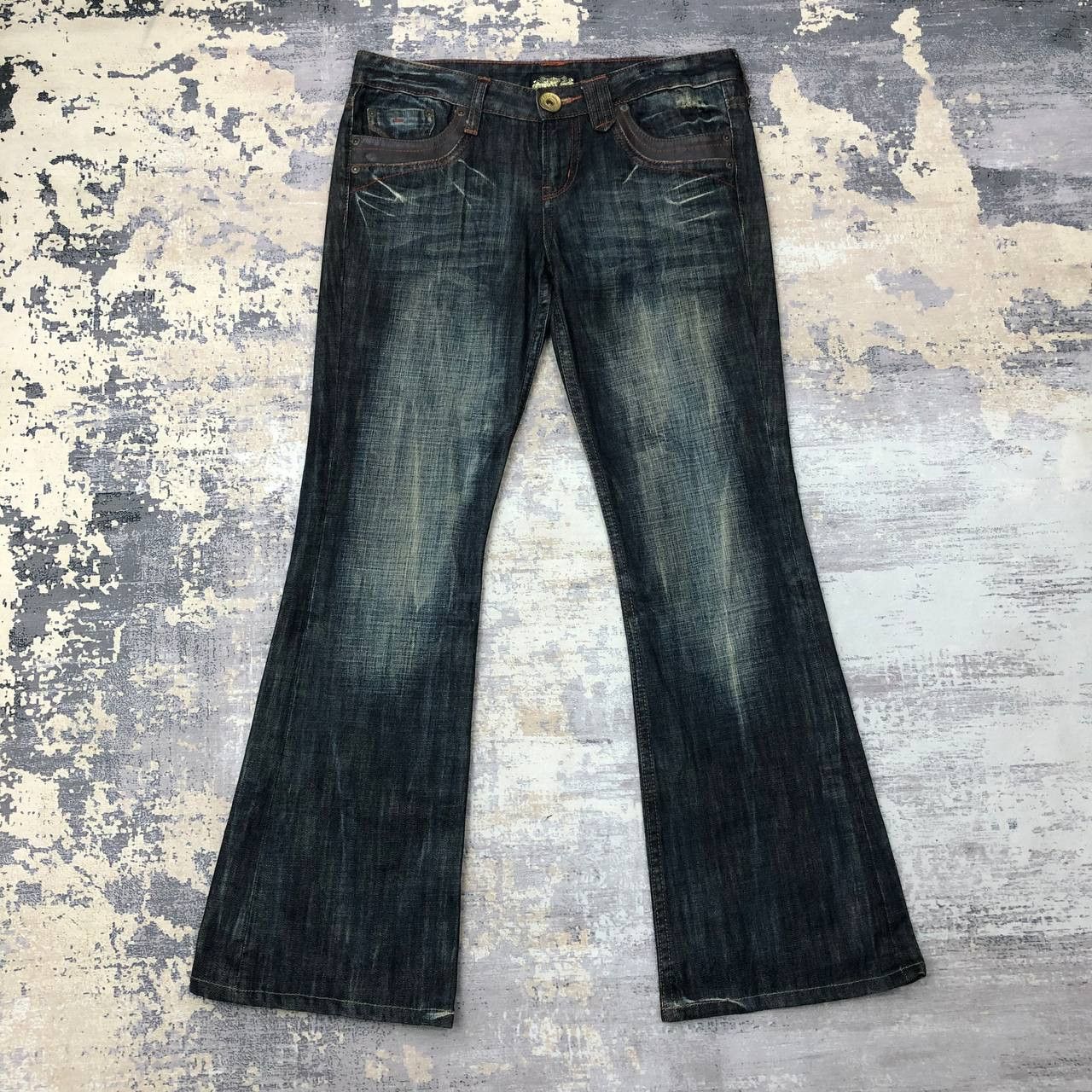 Japanese Brand P122 JAPAN BACK NUMBER FLARED DENIM Size US 33 - 2 Thumbnail