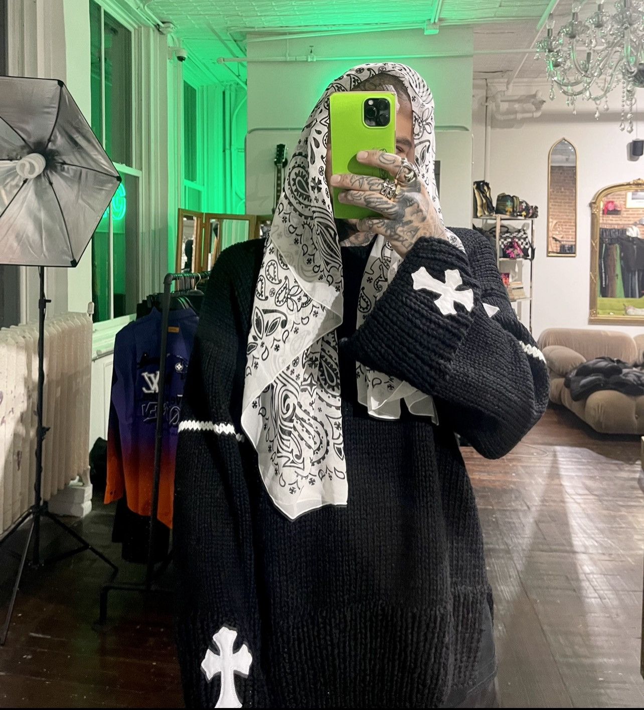Chrome Hearts Chrome Hearts 2023 1/3 CASHMERE Cross Patch Sweater 4Gseller Size US XL / EU 56 / 4 - 3 Thumbnail
