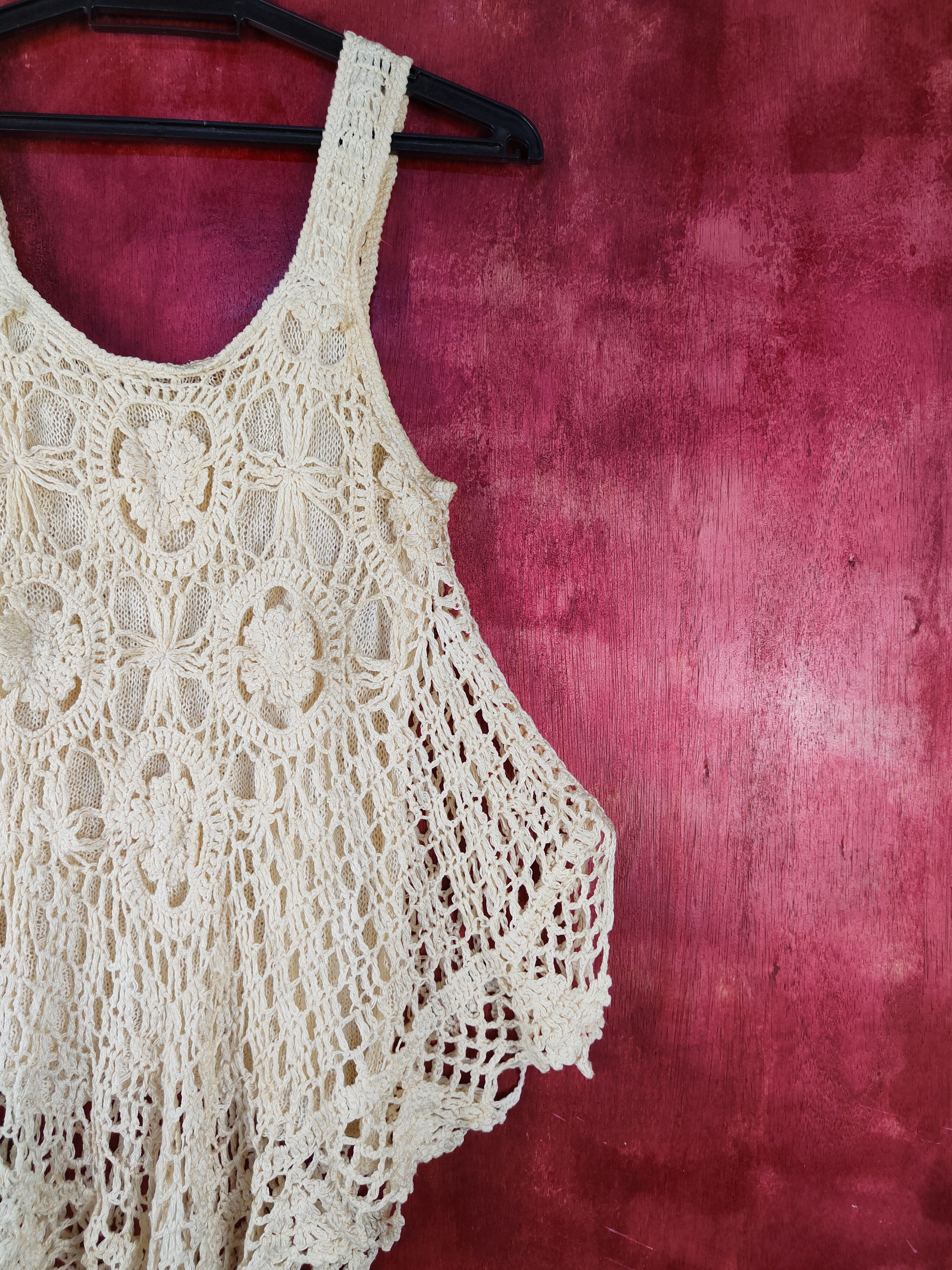Grailed Japan Beige Crochet Meshnet Knit Tank Tops #S1031 Size S / US 4 / IT 40 - 5 Thumbnail