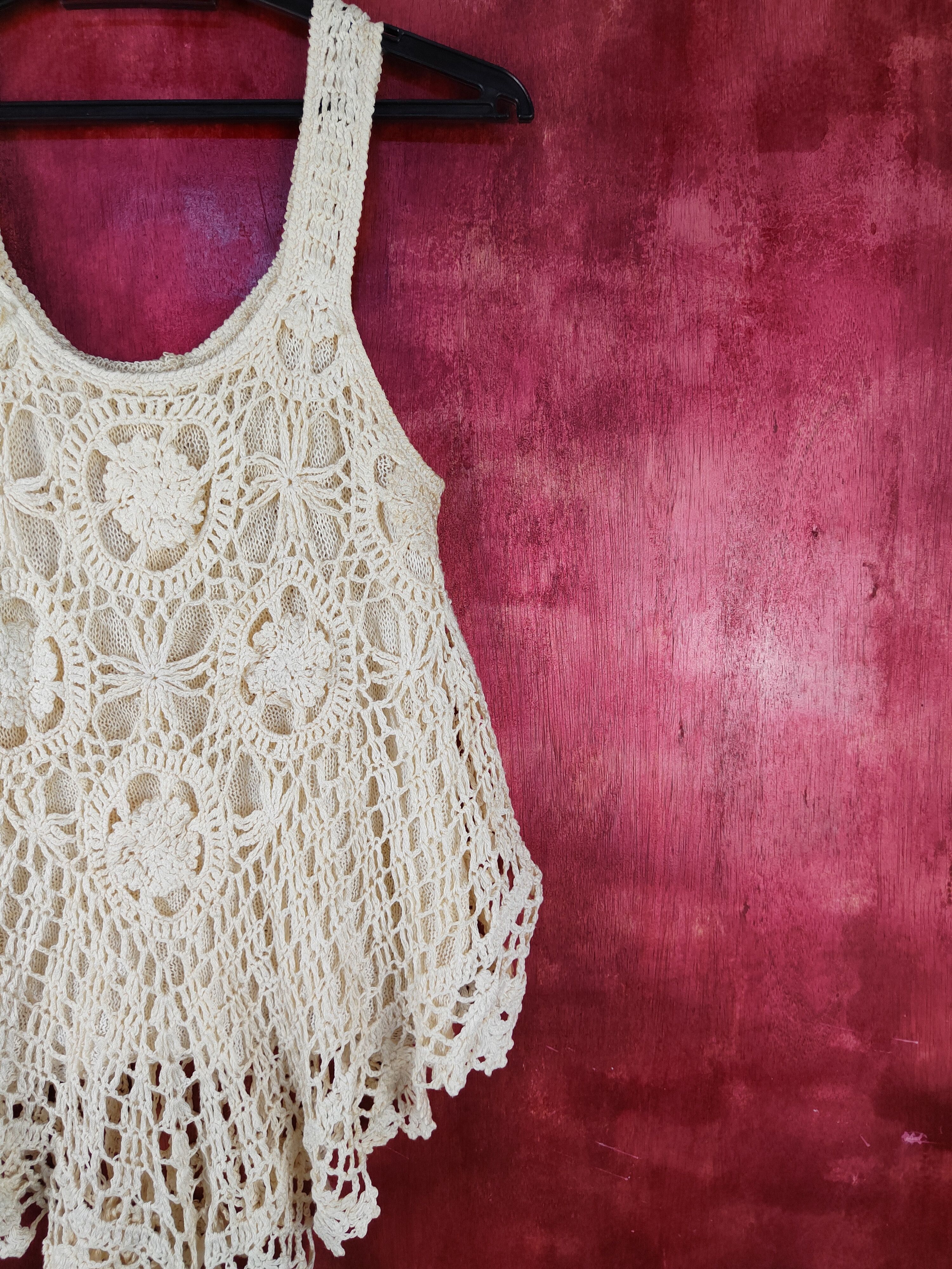 Grailed Japan Beige Crochet Meshnet Knit Tank Tops #S1031 Size S / US 4 / IT 40 - 8 Thumbnail