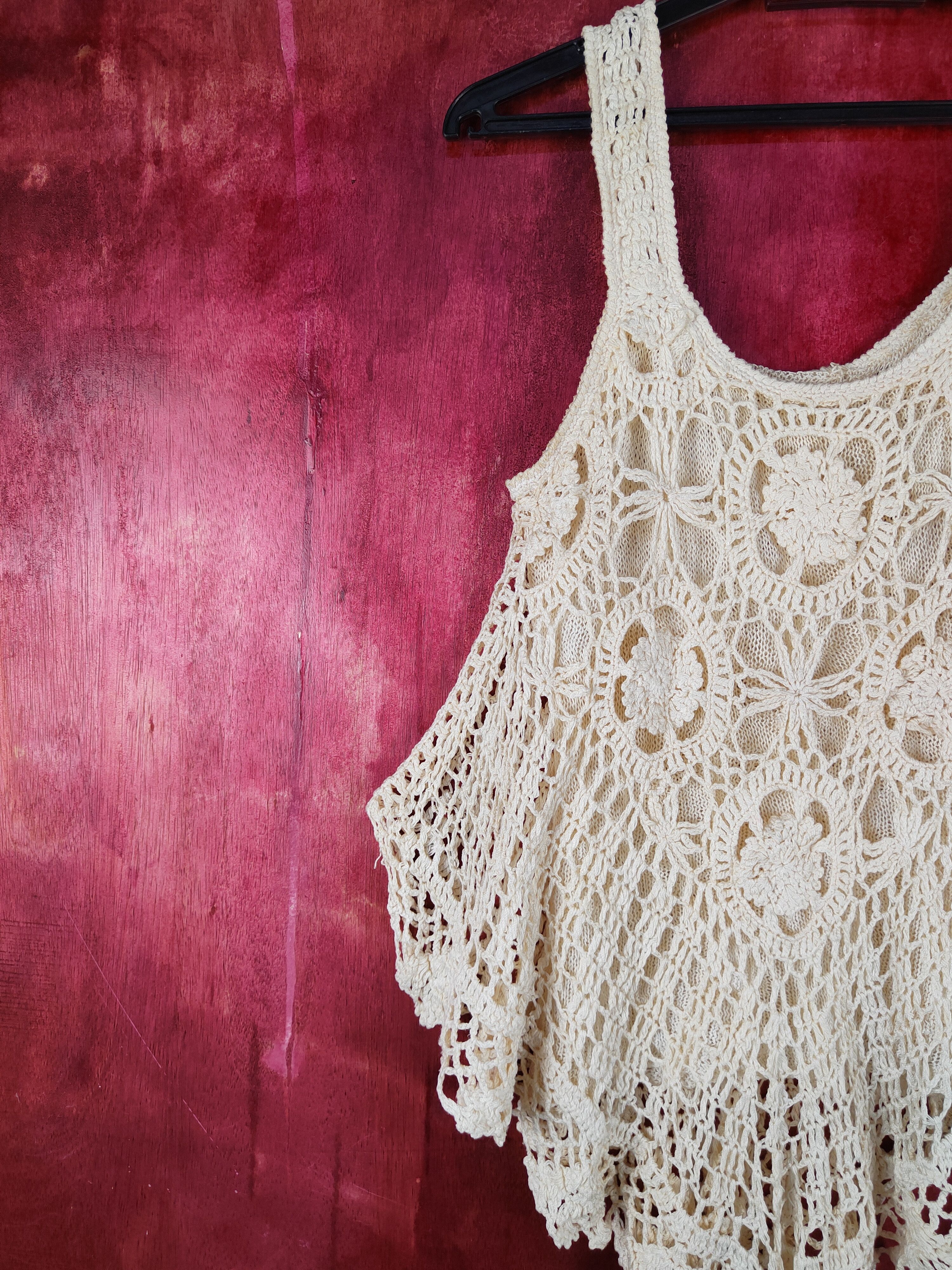 Grailed Japan Beige Crochet Meshnet Knit Tank Tops #S1031 Size S / US 4 / IT 40 - 7 Thumbnail