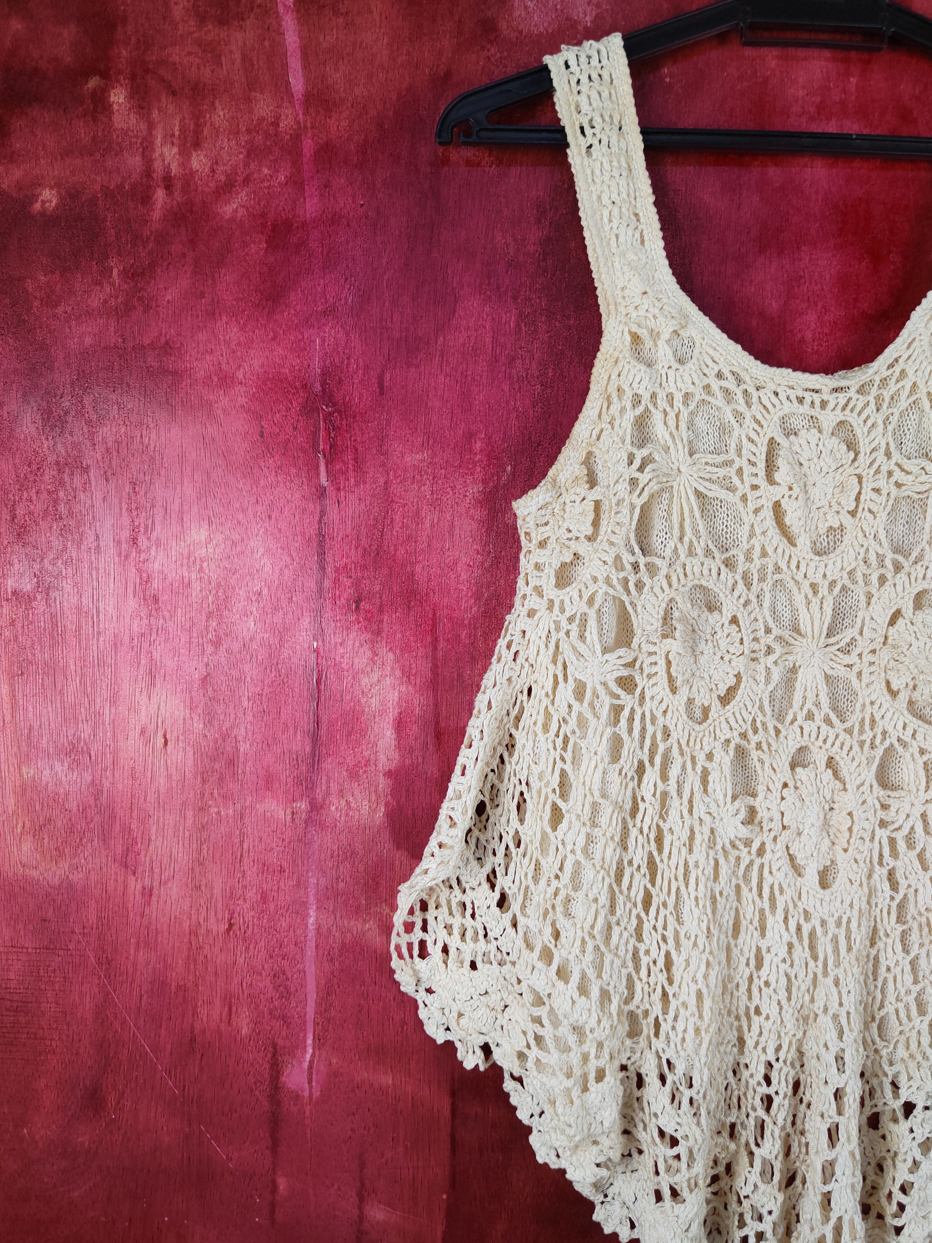 Grailed Japan Beige Crochet Meshnet Knit Tank Tops #S1031 Size S / US 4 / IT 40 - 4 Thumbnail