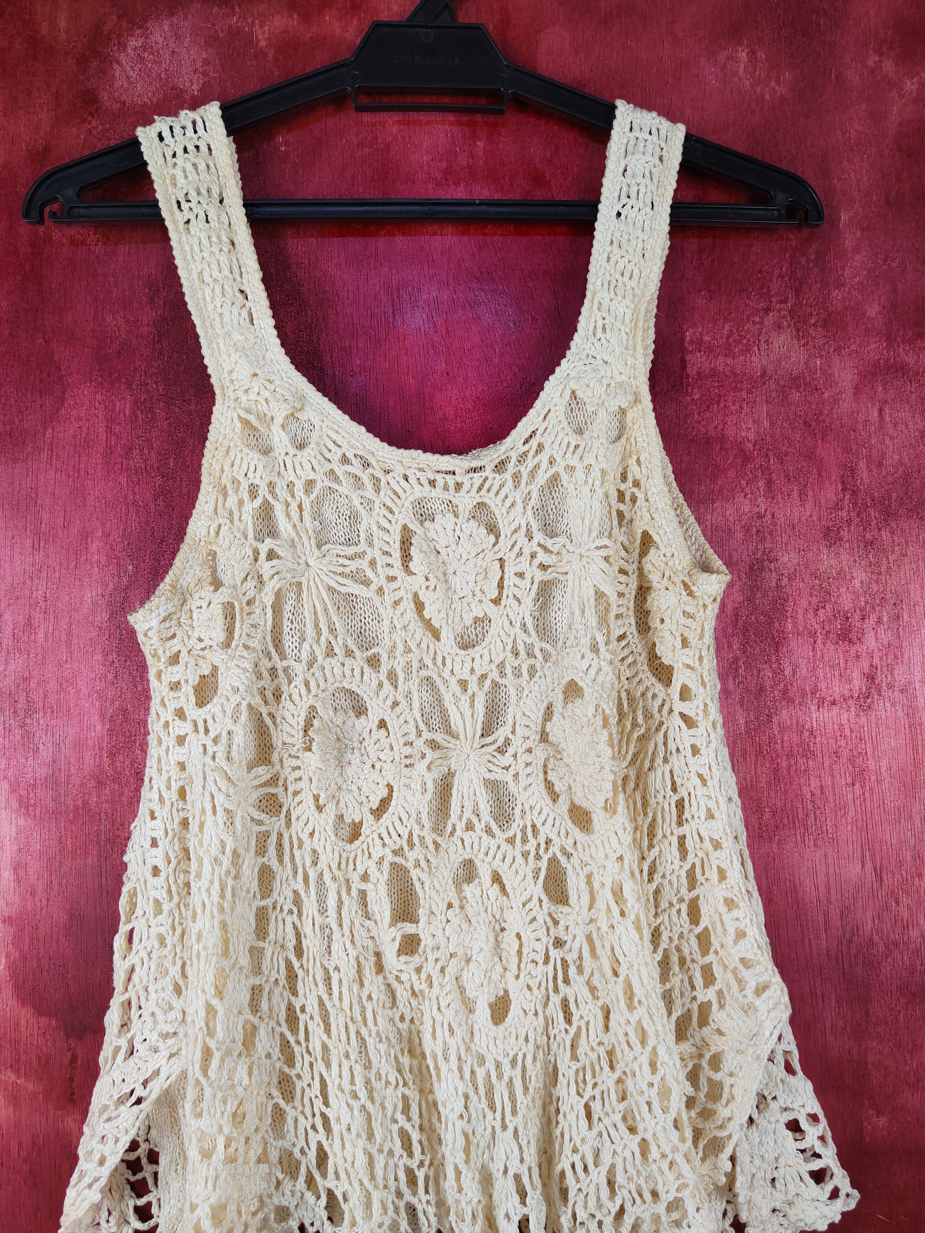 Grailed Japan Beige Crochet Meshnet Knit Tank Tops #S1031 Size S / US 4 / IT 40 - 2 Thumbnail