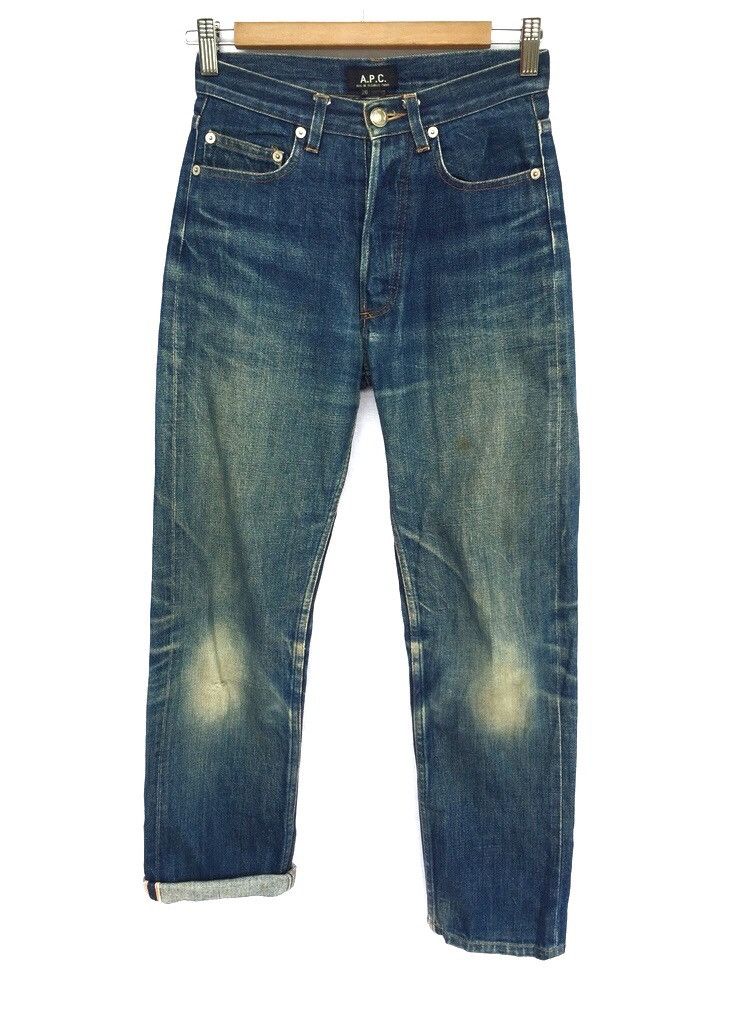 A.P.C. APC Paris Stone Wash Red Selvage Distressed Denim Size US 26 / EU 42 - 1 Thumbnail