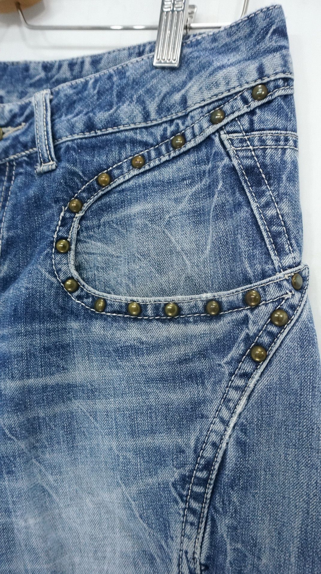 semanticdesign VTG 🔥 SEMANTIC Rivetted Flared Distressed Jeans Size US 30 / EU 46 - 6 Thumbnail