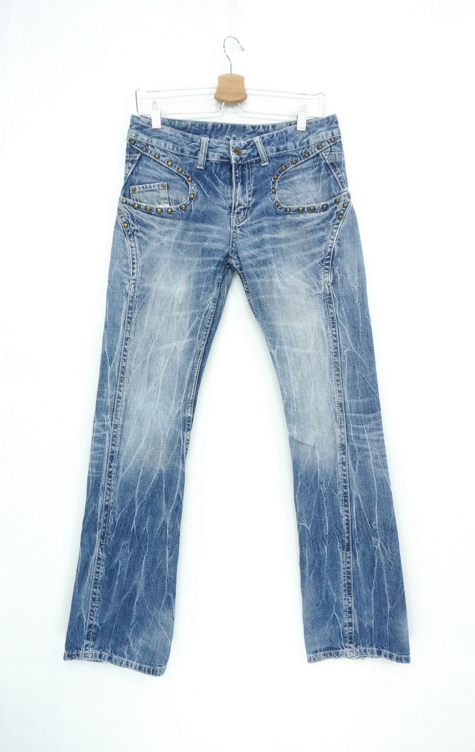 semanticdesign VTG 🔥 SEMANTIC Rivetted Flared Distressed Jeans Size US 30 / EU 46 - 2 Thumbnail