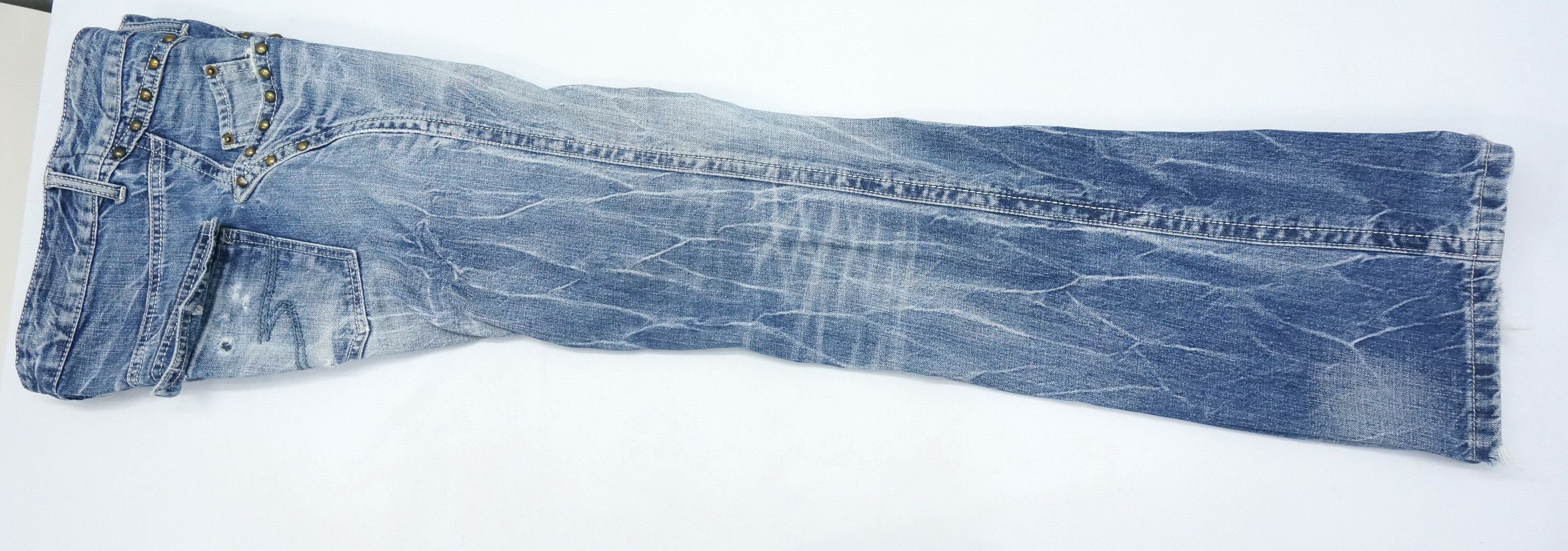 semanticdesign VTG 🔥 SEMANTIC Rivetted Flared Distressed Jeans Size US 30 / EU 46 - 12 Thumbnail