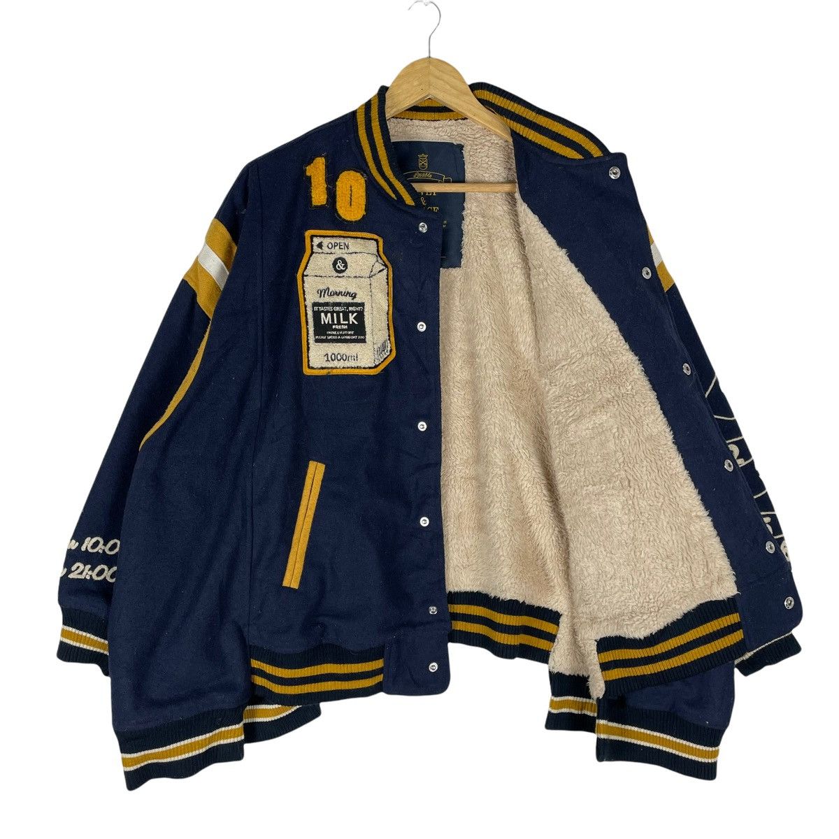 Japanese Brand ❄️RIVET & SURGE Japan Sherpa Varsity Button Jacket Size US XL / EU 56 / 4 - 3 Thumbnail