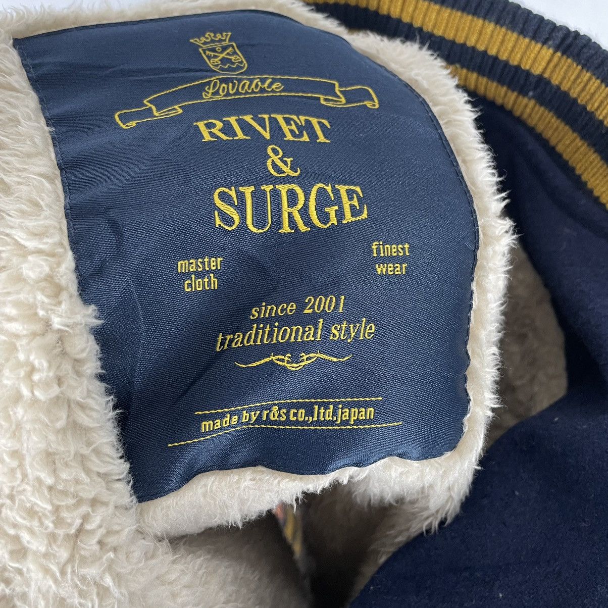 Japanese Brand ❄️RIVET & SURGE Japan Sherpa Varsity Button Jacket Size US XL / EU 56 / 4 - 11 Thumbnail
