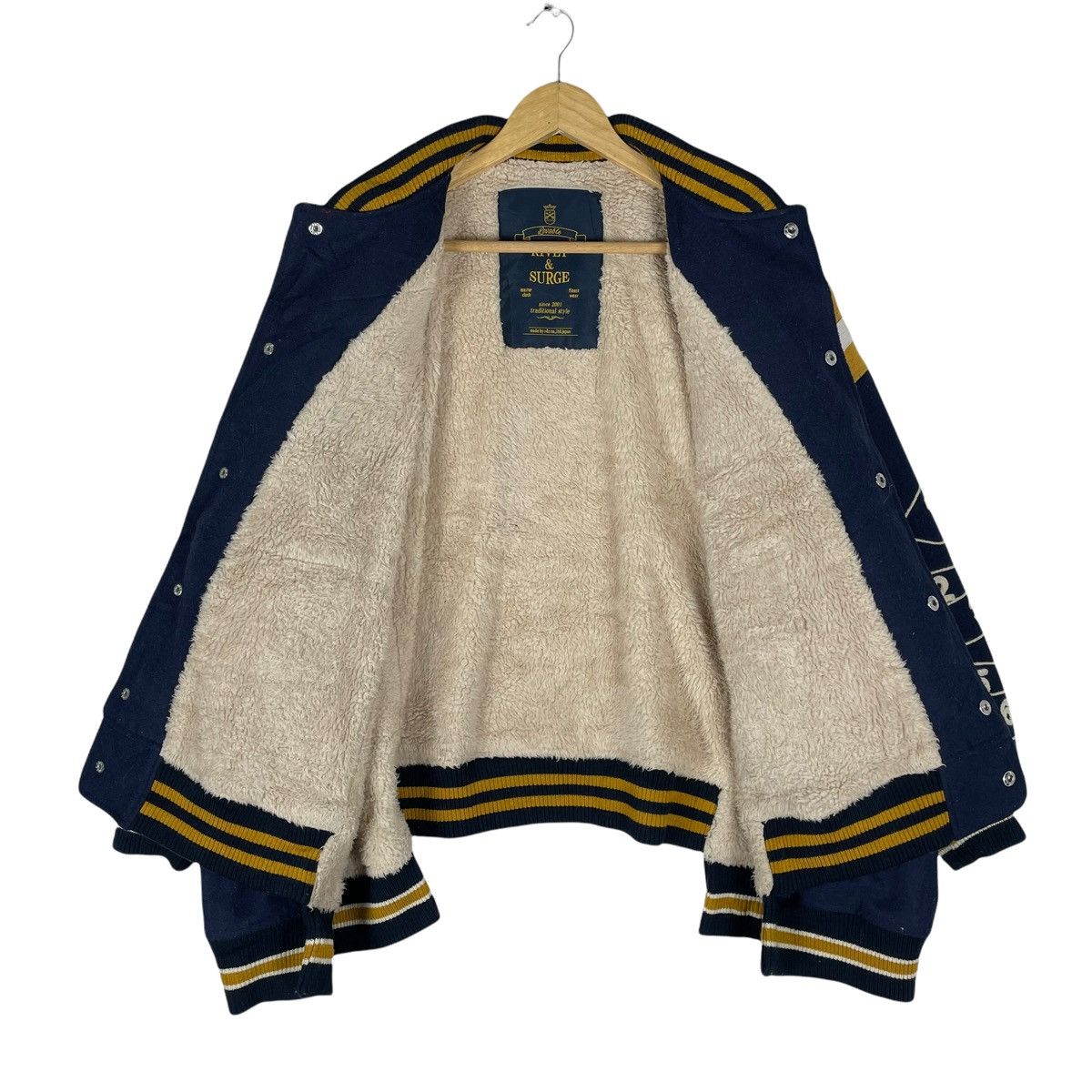 Japanese Brand ❄️RIVET & SURGE Japan Sherpa Varsity Button Jacket Size US XL / EU 56 / 4 - 9 Thumbnail