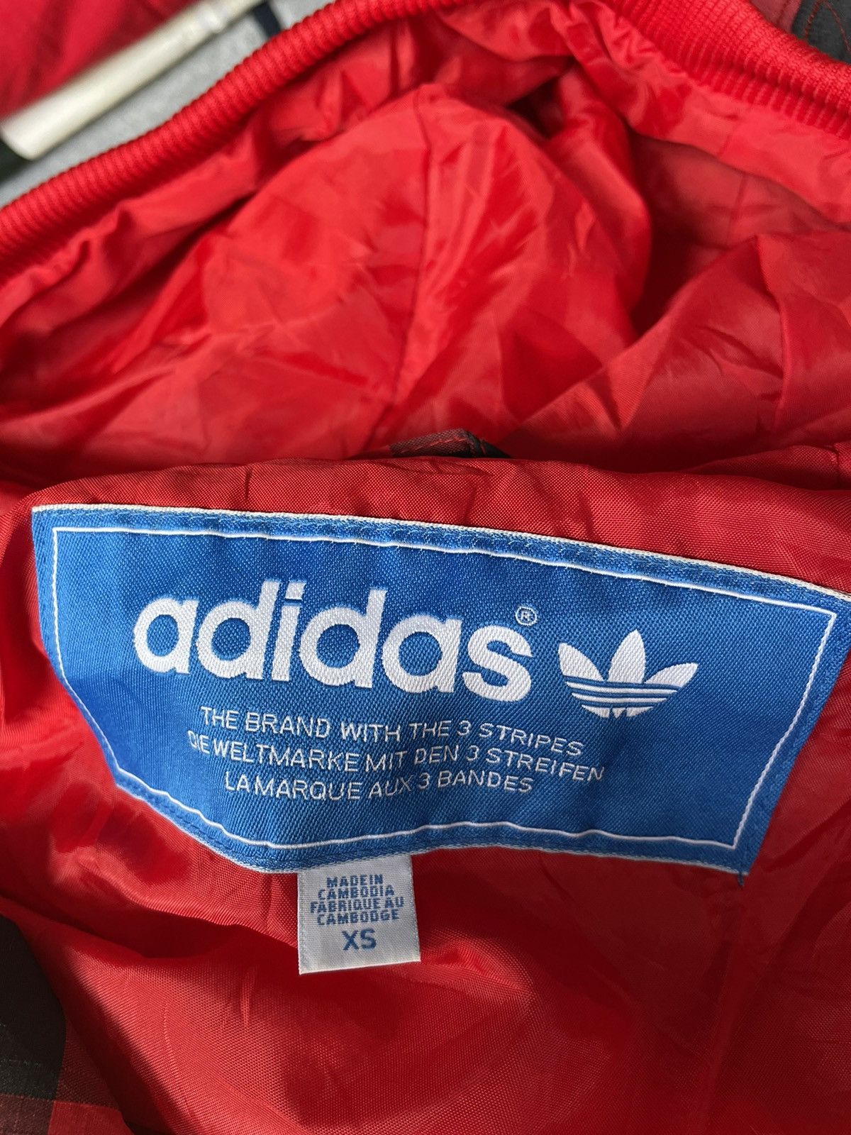 Adidas Adidas Trefoil Checker Red Hooded Jacket Size US XS / EU 42 / 0 - 7 Thumbnail