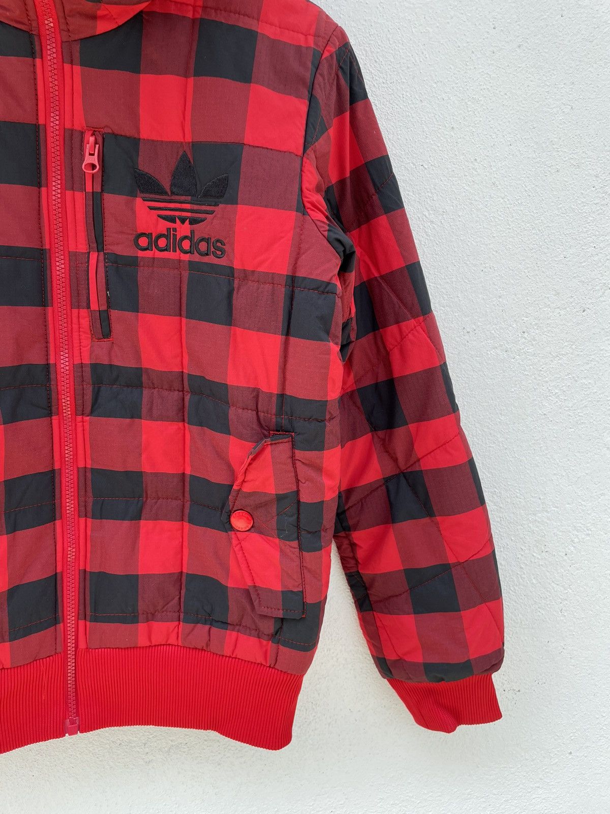 Adidas Adidas Trefoil Checker Red Hooded Jacket Size US XS / EU 42 / 0 - 4 Thumbnail