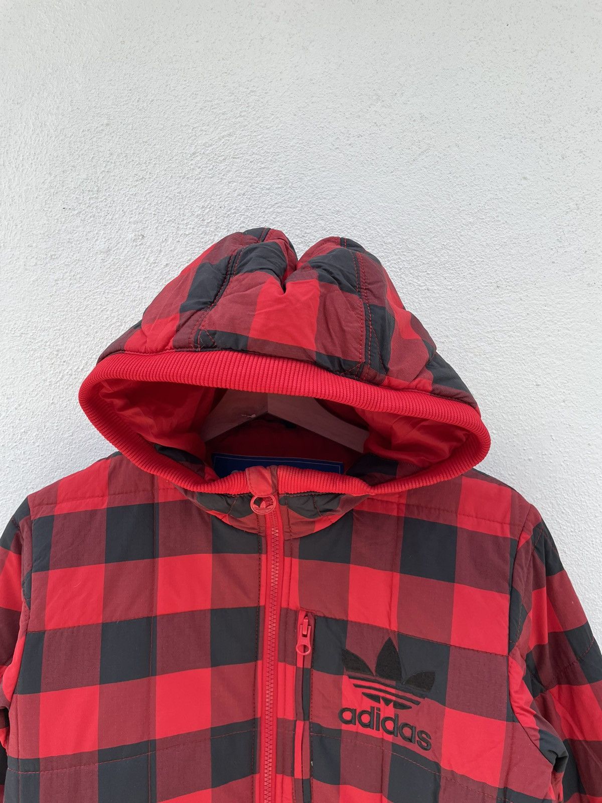 Adidas Adidas Trefoil Checker Red Hooded Jacket Size US XS / EU 42 / 0 - 2 Thumbnail