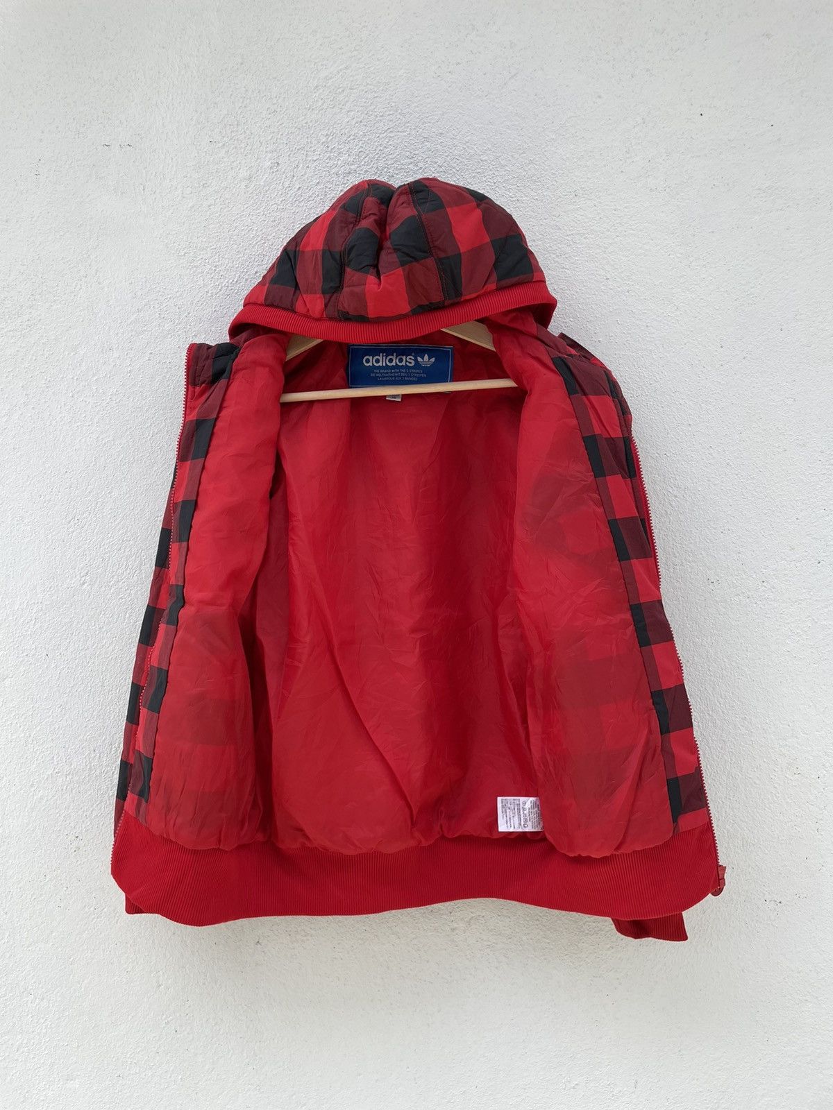Adidas Adidas Trefoil Checker Red Hooded Jacket Size US XS / EU 42 / 0 - 5 Thumbnail