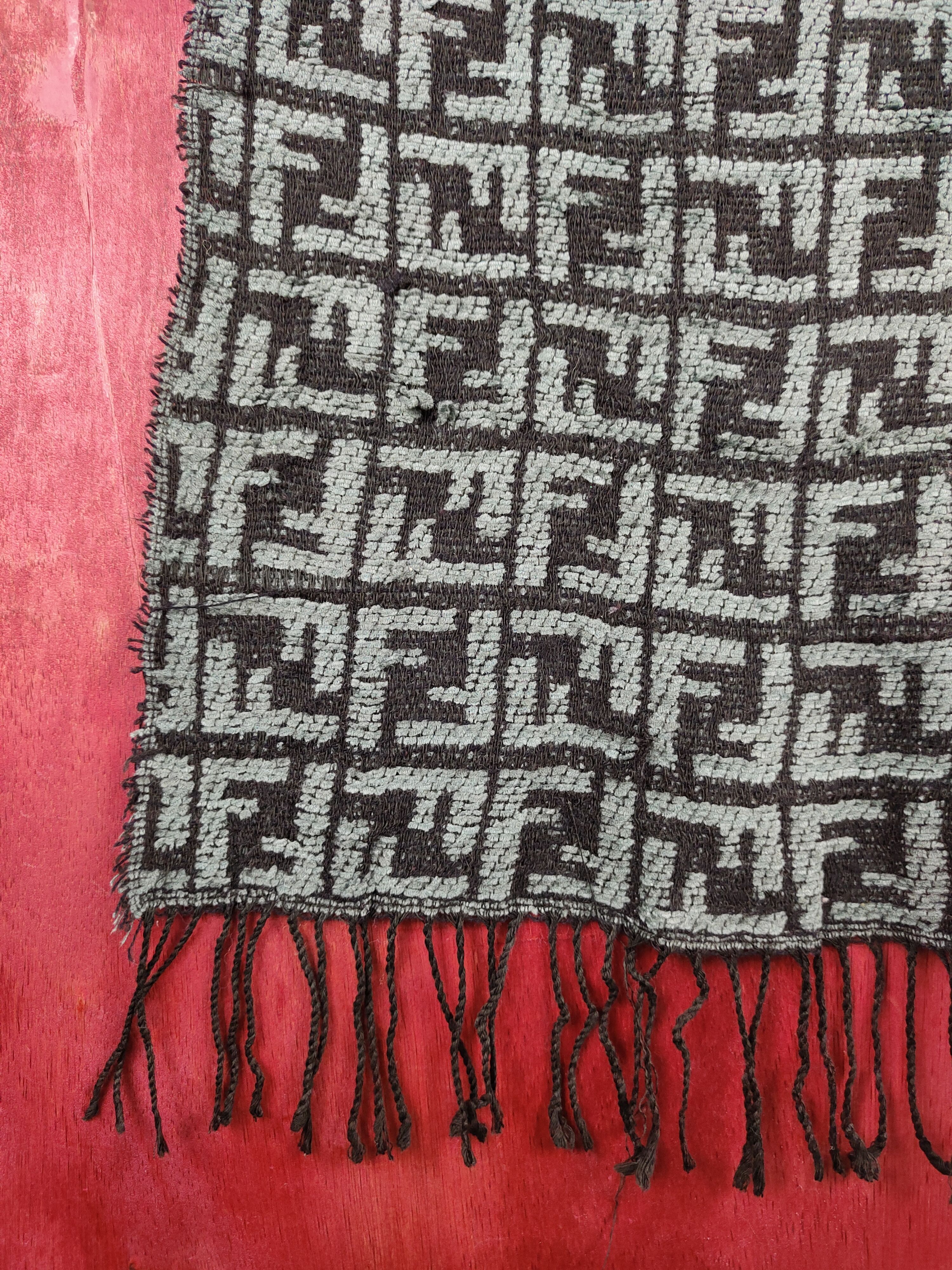 Fendi × Homespun Knitwear Fendi Black Gray Muffler Scarves #S1042 Size ONE SIZE - 2 Thumbnail