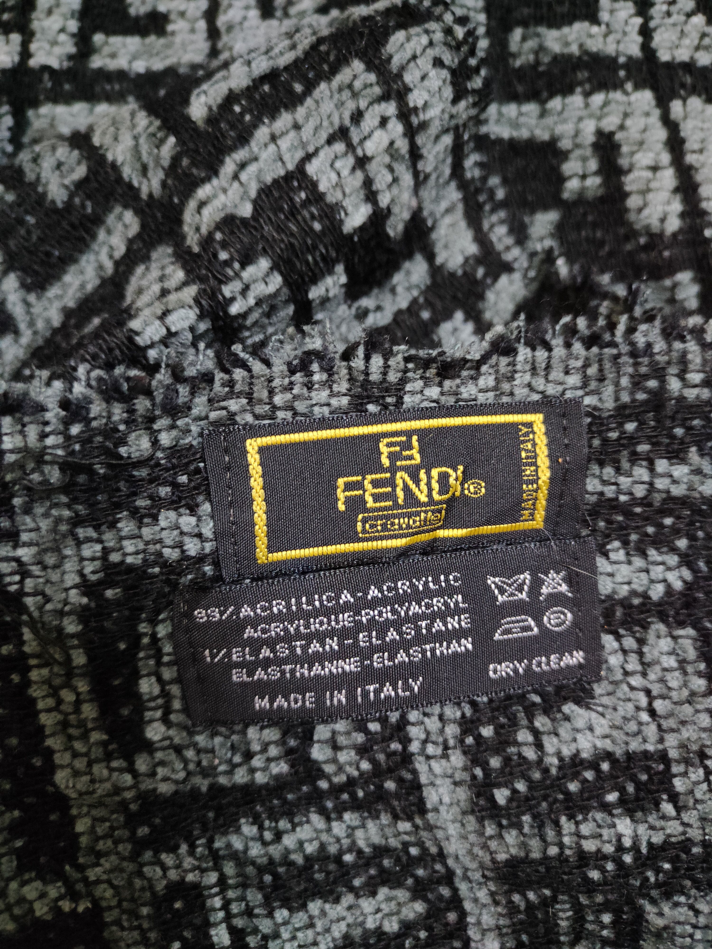 Fendi × Homespun Knitwear Fendi Black Gray Muffler Scarves #S1042 Size ONE SIZE - 8 Thumbnail