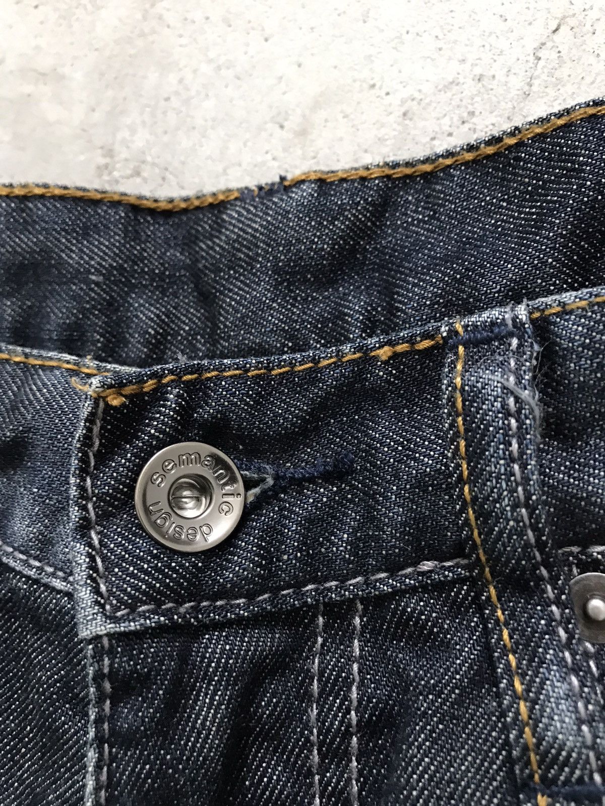 Japanese Brand SEMANTIC DESIGN JAPAN Whiskers Cropped Denim Jeans Size US 32 / EU 48 - 7 Thumbnail
