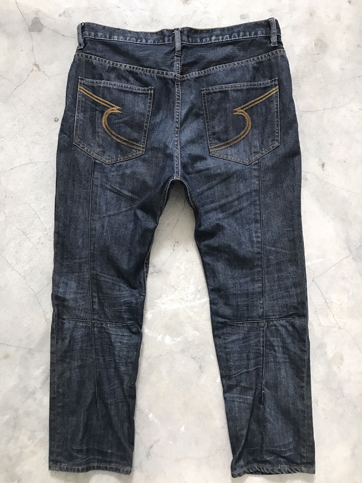 Japanese Brand SEMANTIC DESIGN JAPAN Whiskers Cropped Denim Jeans Size US 32 / EU 48 - 10 Thumbnail
