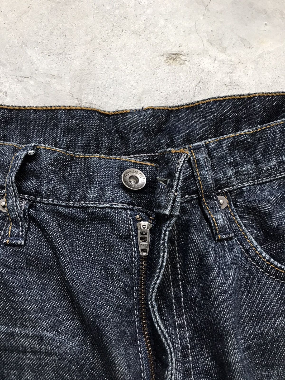 Japanese Brand SEMANTIC DESIGN JAPAN Whiskers Cropped Denim Jeans Size US 32 / EU 48 - 8 Thumbnail