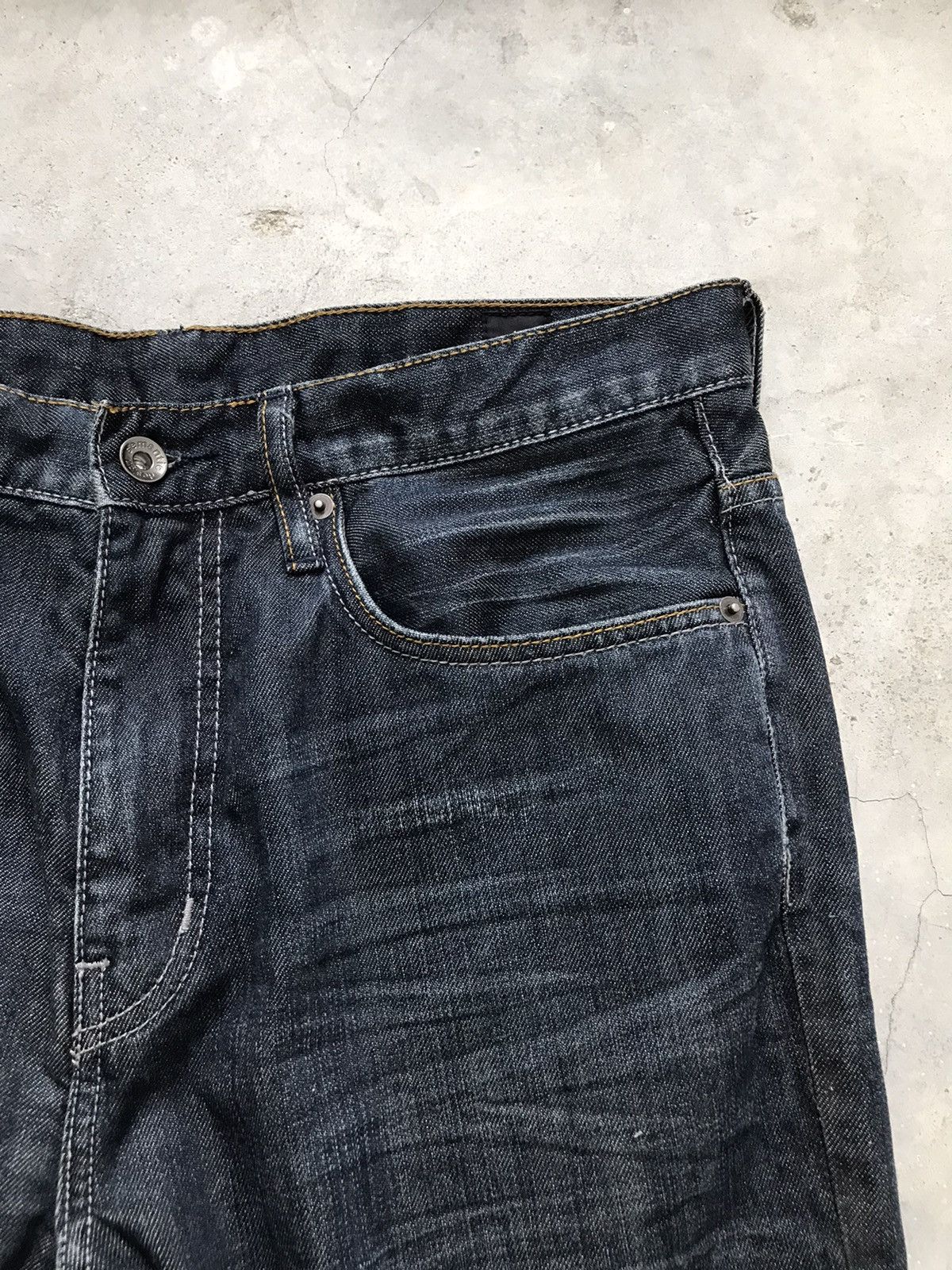 Japanese Brand SEMANTIC DESIGN JAPAN Whiskers Cropped Denim Jeans Size US 32 / EU 48 - 6 Thumbnail