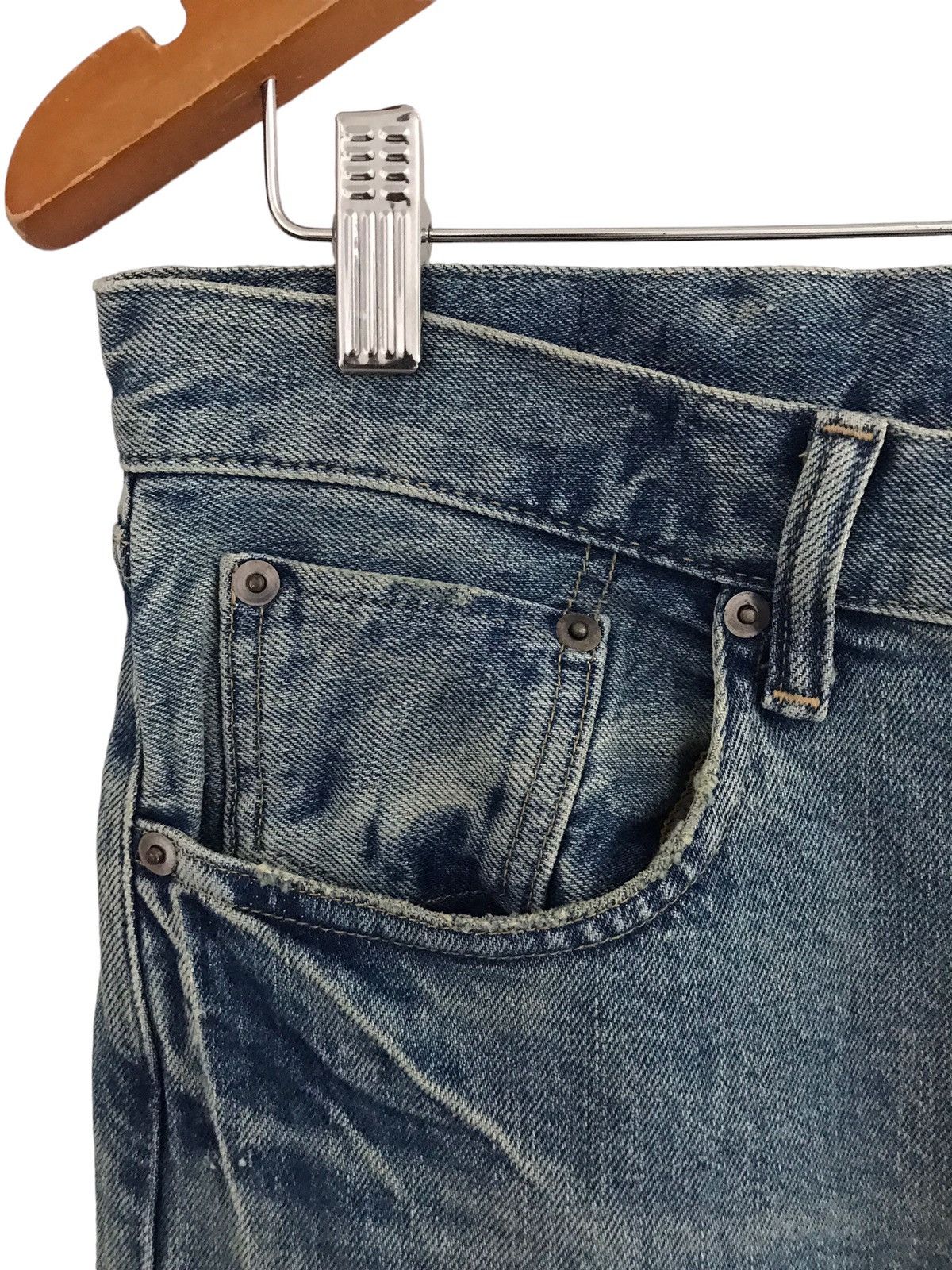 monkey time Monkey Time Japan Ripped Slim Selvedge Denim Jeans Size US 31 - 4 Thumbnail