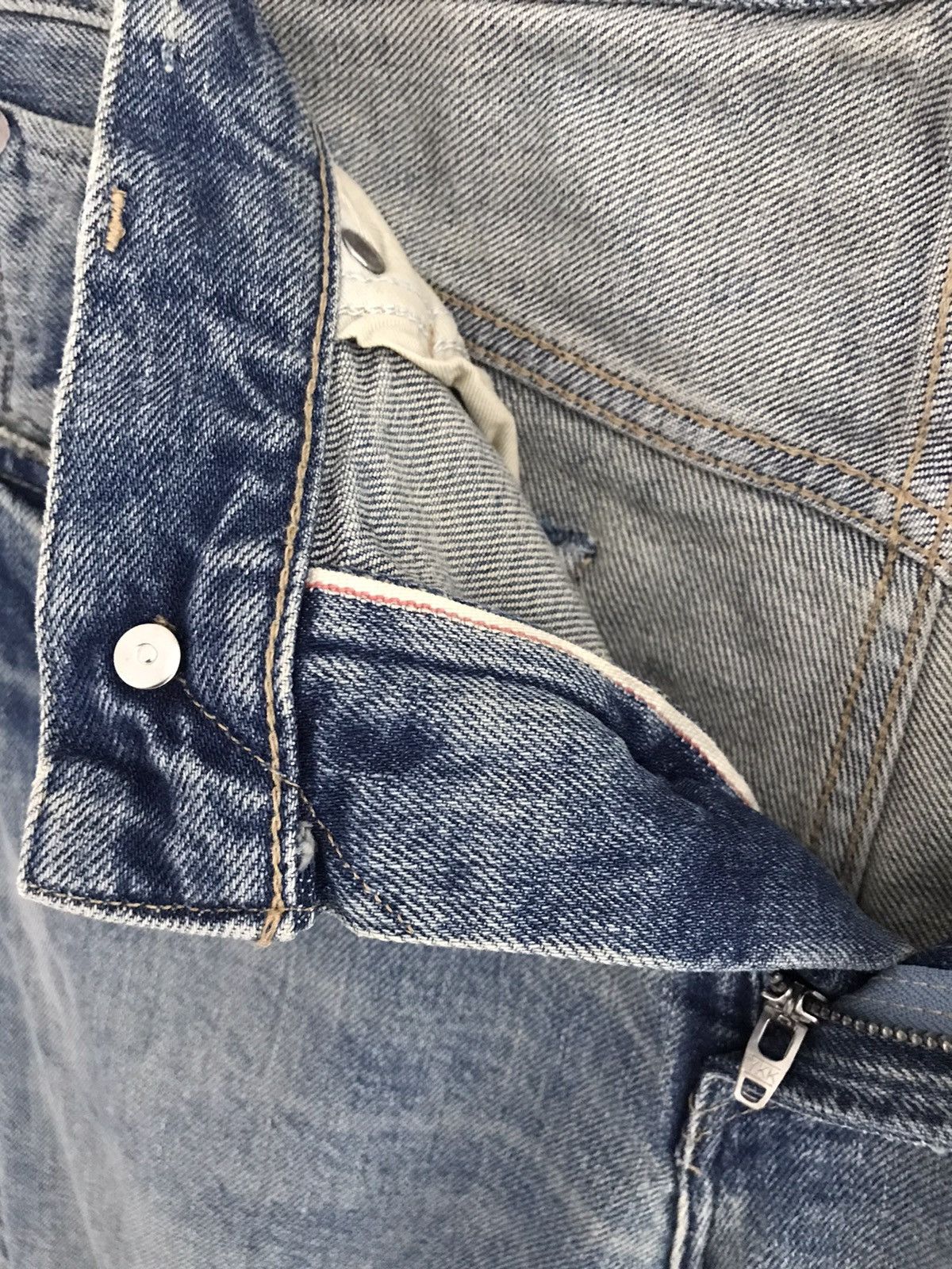monkey time Monkey Time Japan Ripped Slim Selvedge Denim Jeans Size US 31 - 16 Thumbnail