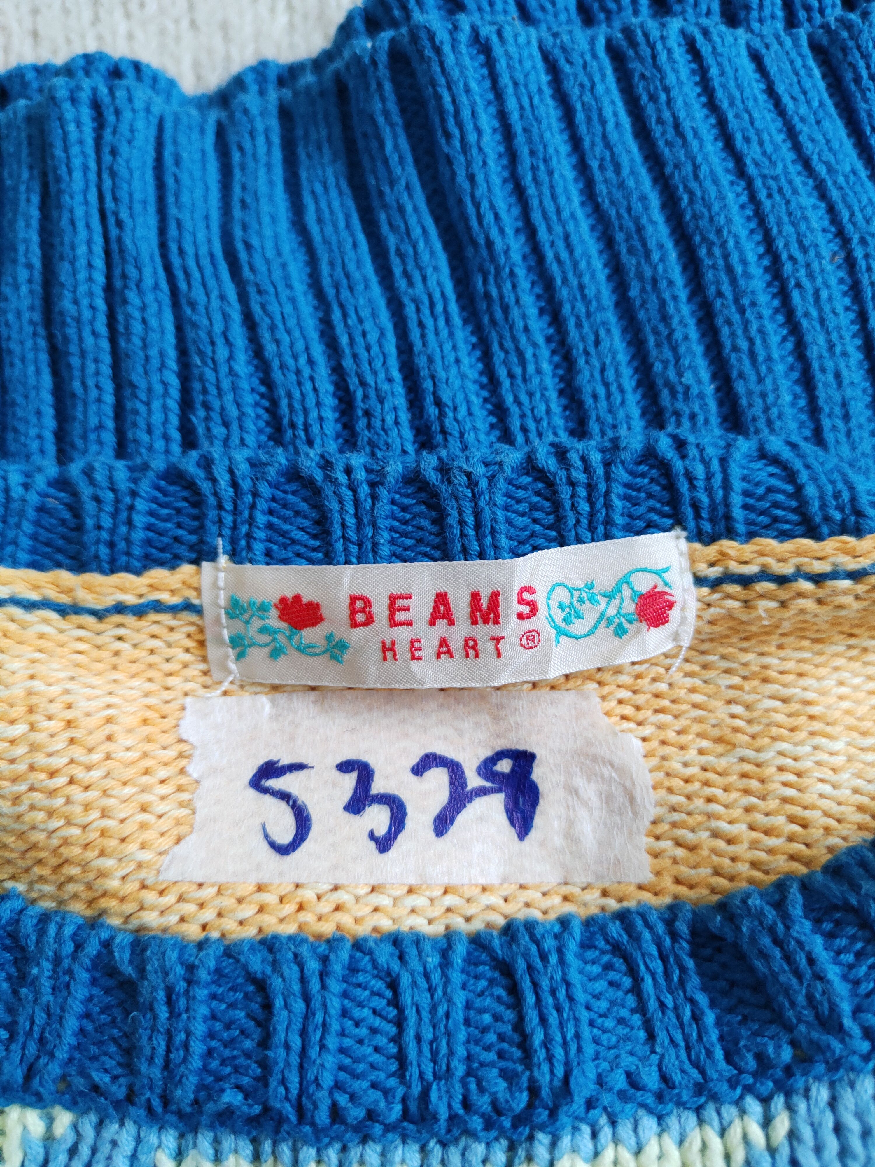 Beams Plus Beams Heart Blue/Yellow Knitwear sweatshirt navajo #5328 Size M / US 6-8 / IT 42-44 - 9 Thumbnail