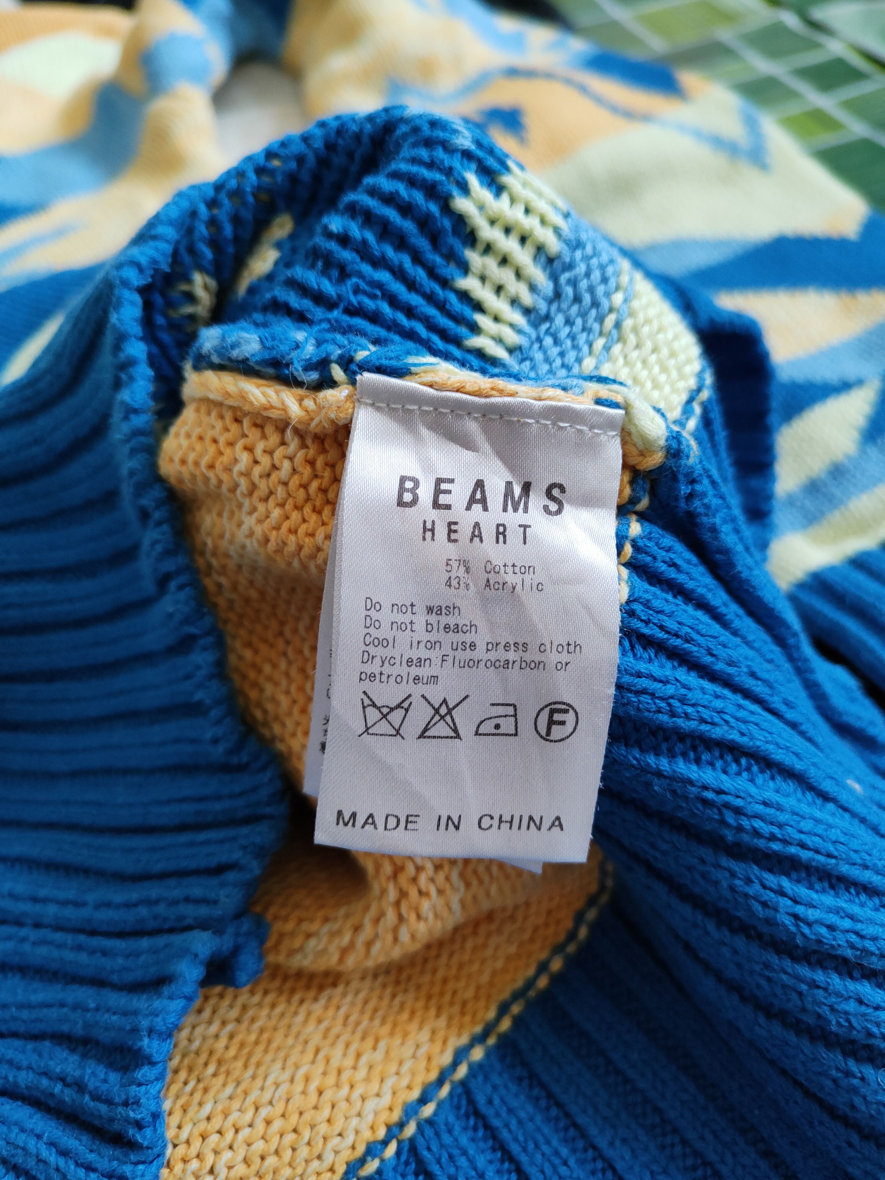 Beams Plus Beams Heart Blue/Yellow Knitwear sweatshirt navajo #5328 Size M / US 6-8 / IT 42-44 - 8 Thumbnail