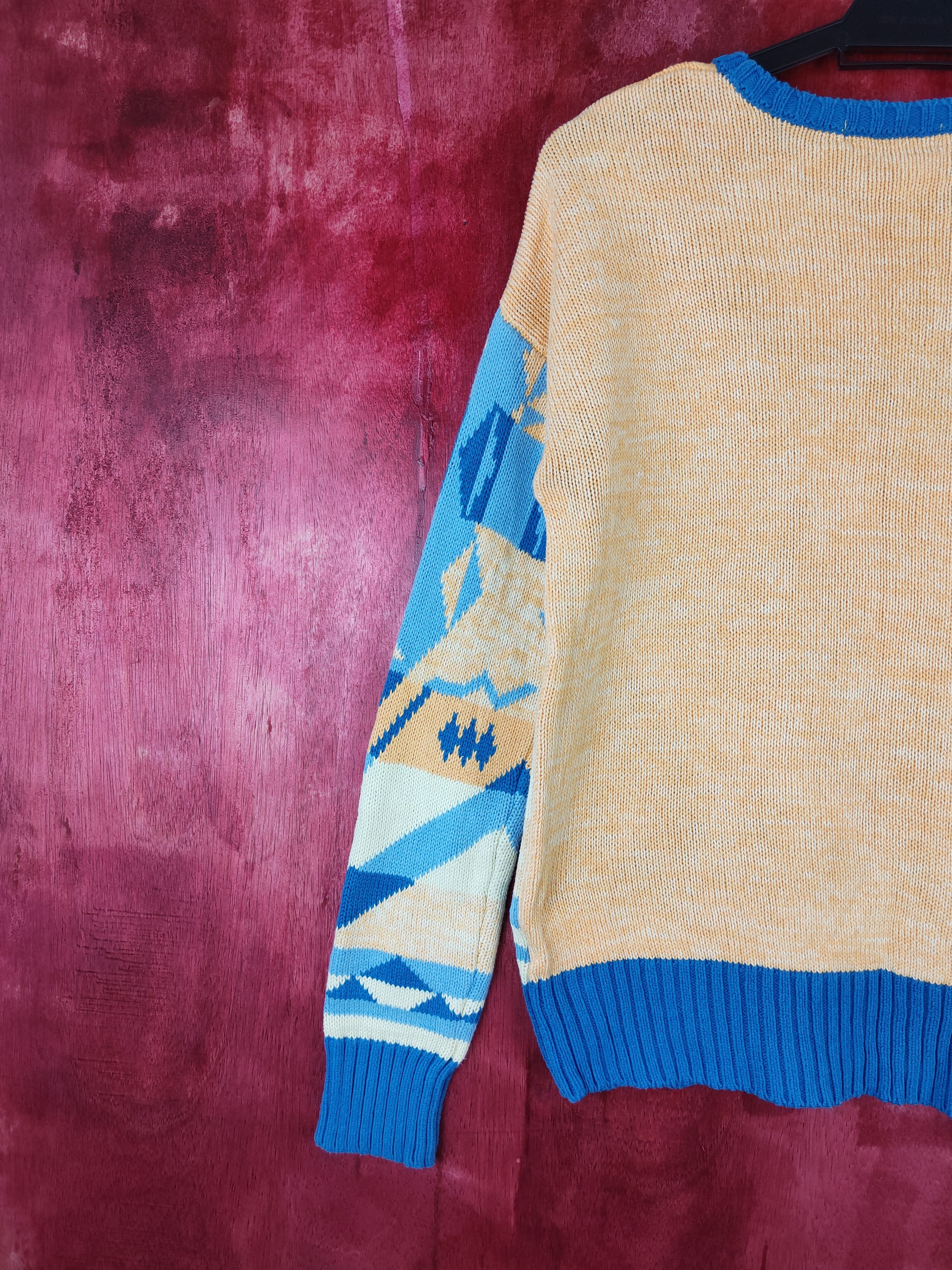 Beams Plus Beams Heart Blue/Yellow Knitwear sweatshirt navajo #5328 Size M / US 6-8 / IT 42-44 - 6 Thumbnail