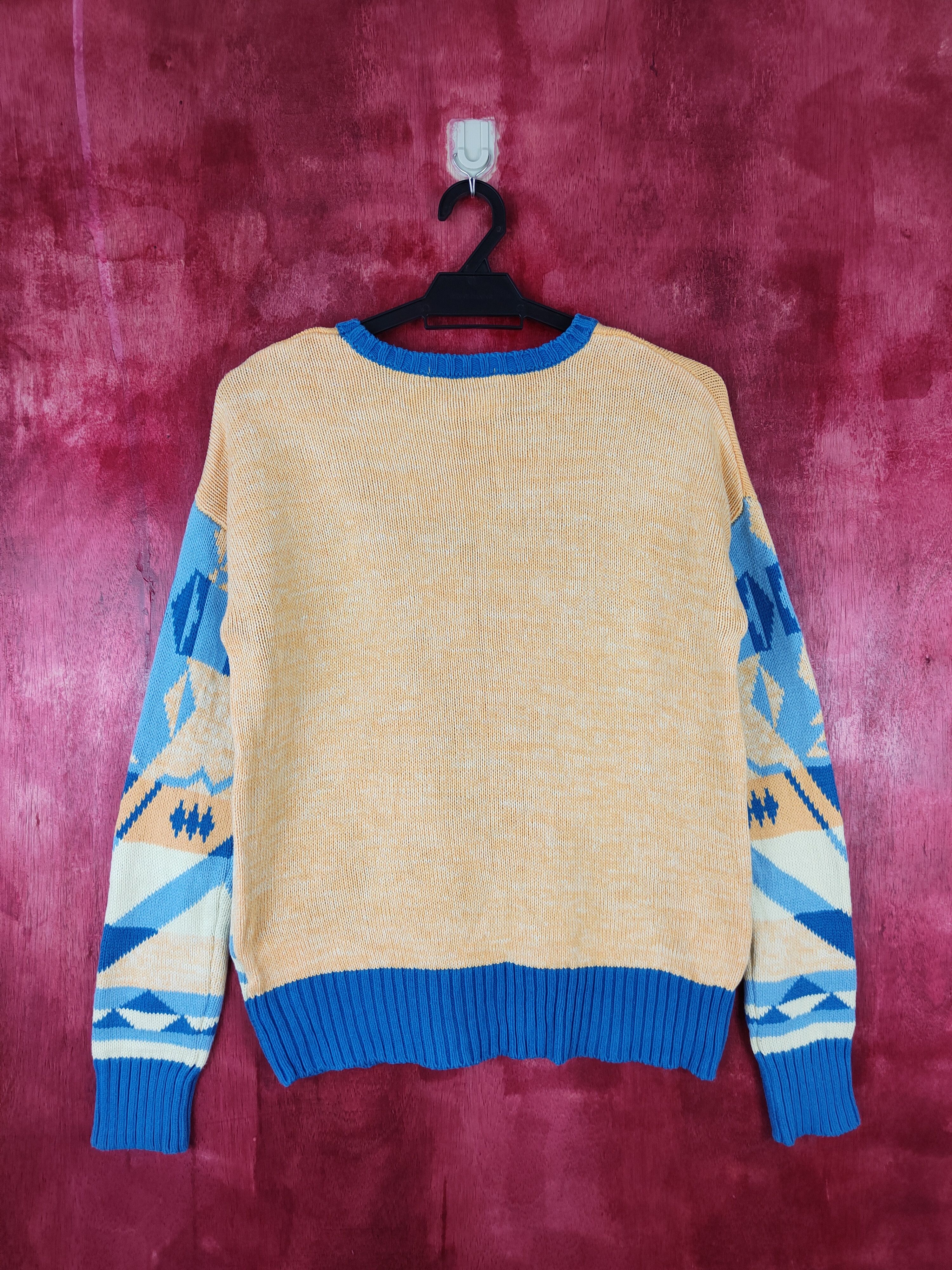 Beams Plus Beams Heart Blue/Yellow Knitwear sweatshirt navajo #5328 Size M / US 6-8 / IT 42-44 - 5 Thumbnail