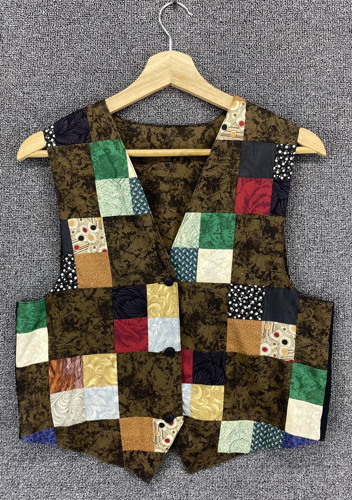 Japanese Brand Vintage Patchwork Multicolour Casual Vest Size M / US 6-8 / IT 42-44 - 1 Thumbnail