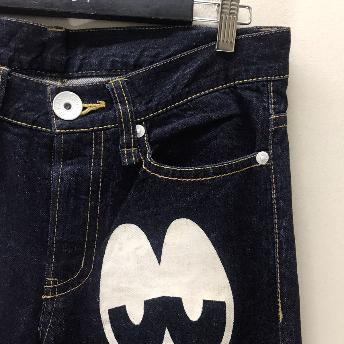 Japanese Brand Japanese Brand Co&Lu Sad Face Painter Denim Jeans Size US 32 / EU 48 - 5 Thumbnail