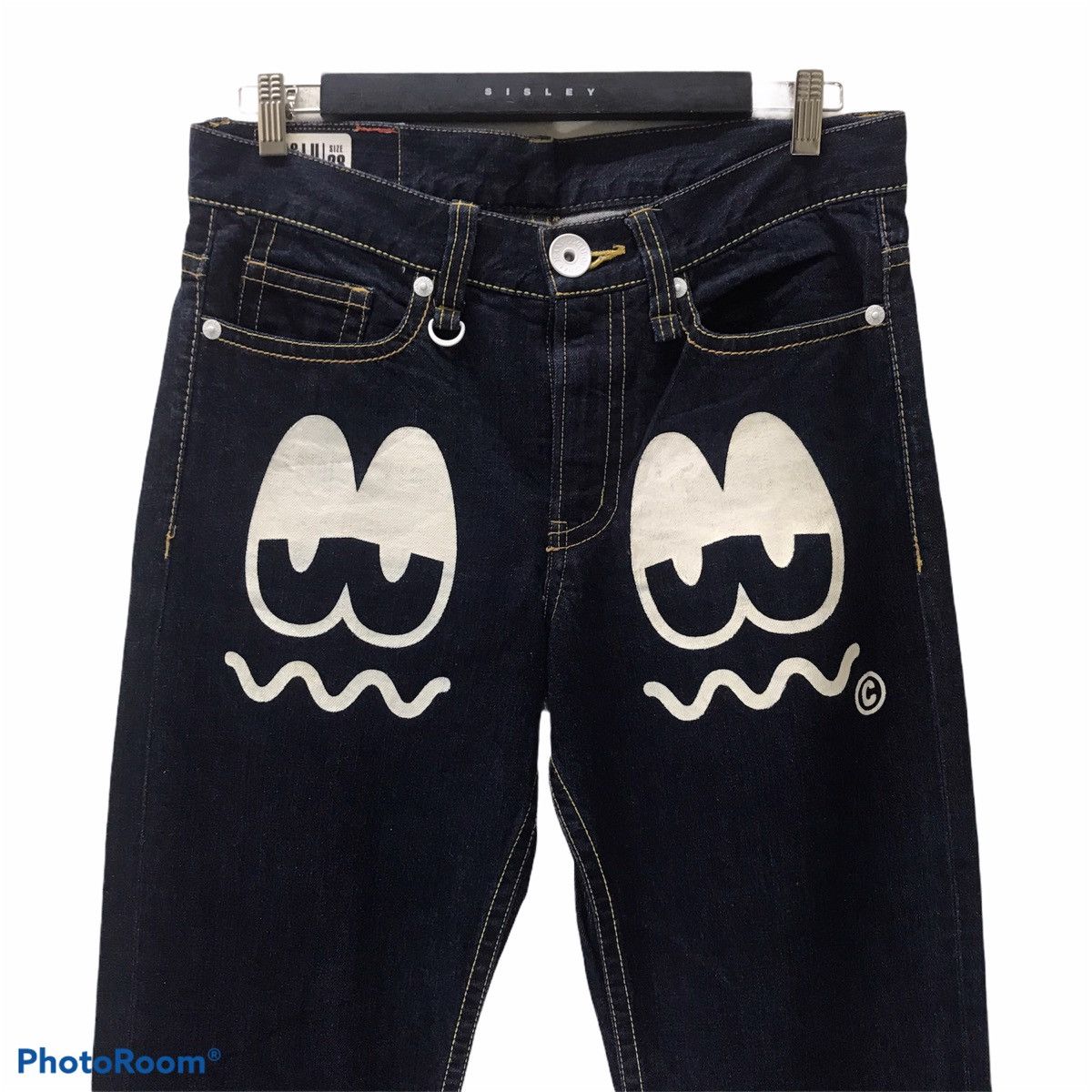 Japanese Brand Japanese Brand Co&Lu Sad Face Painter Denim Jeans Size US 32 / EU 48 - 3 Thumbnail