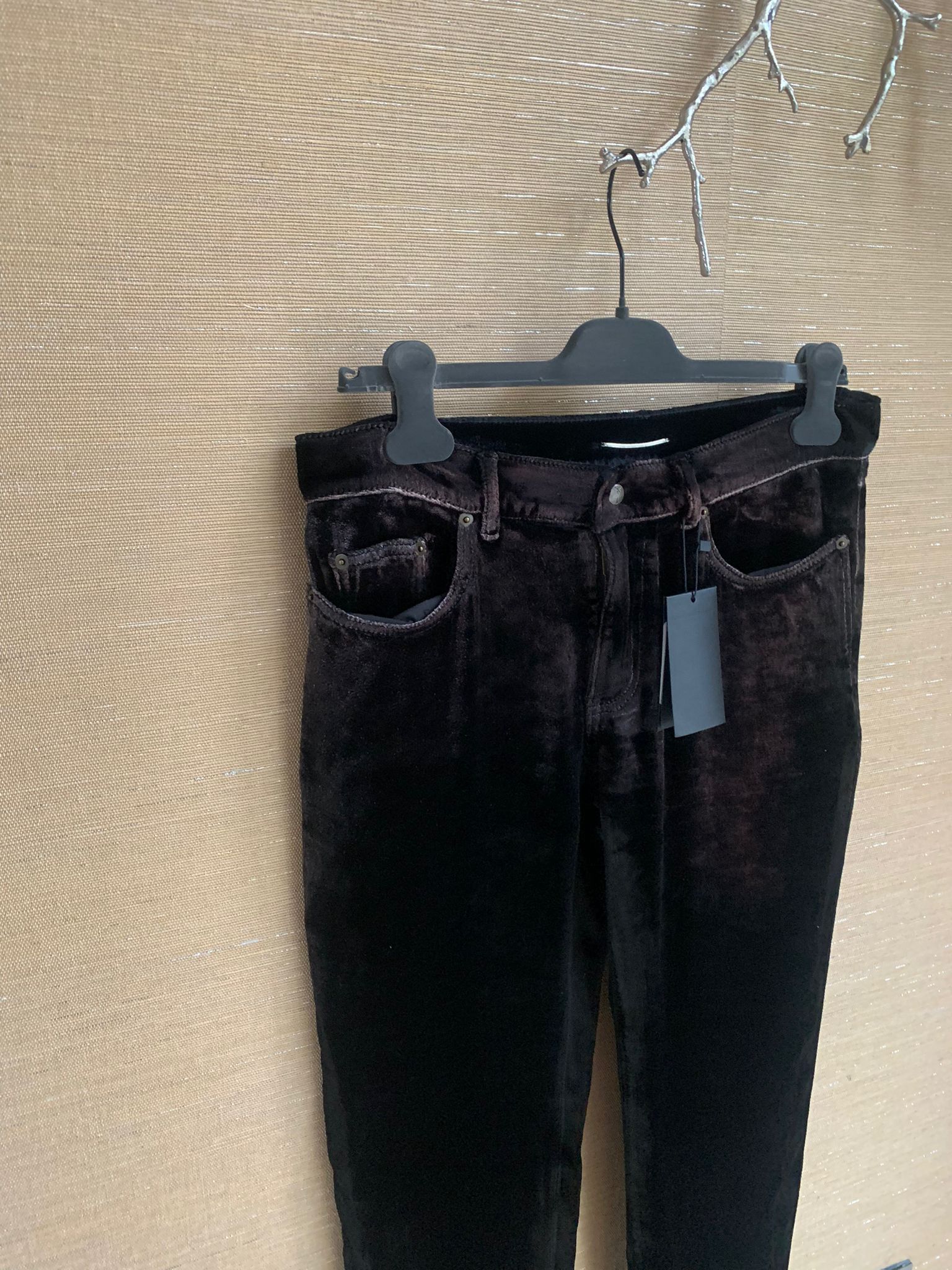 Saint Laurent Paris Velour Black Casual Pants Size US 31 - 9 Thumbnail