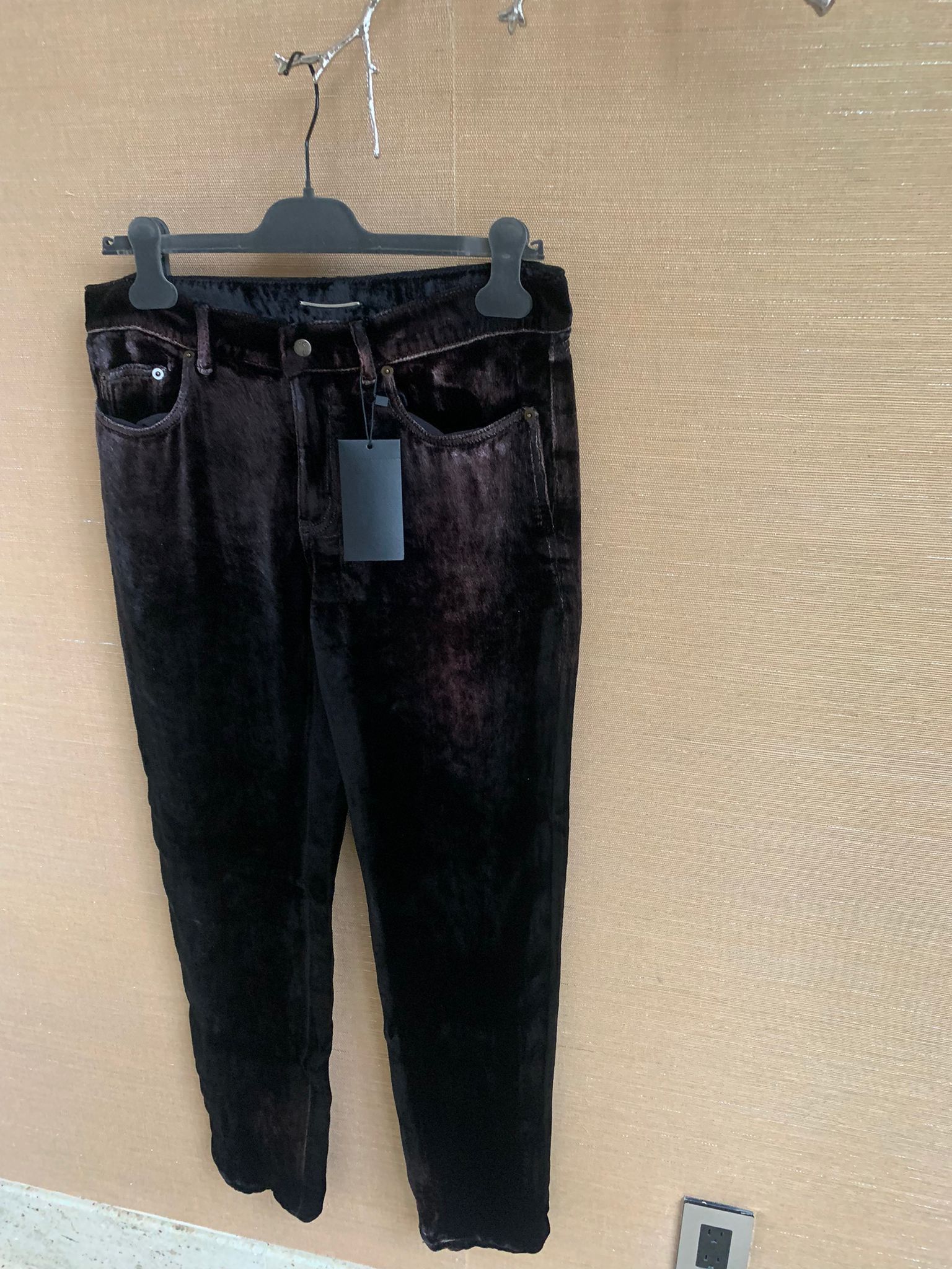 Saint Laurent Paris Velour Black Casual Pants Size US 31 - 11 Thumbnail