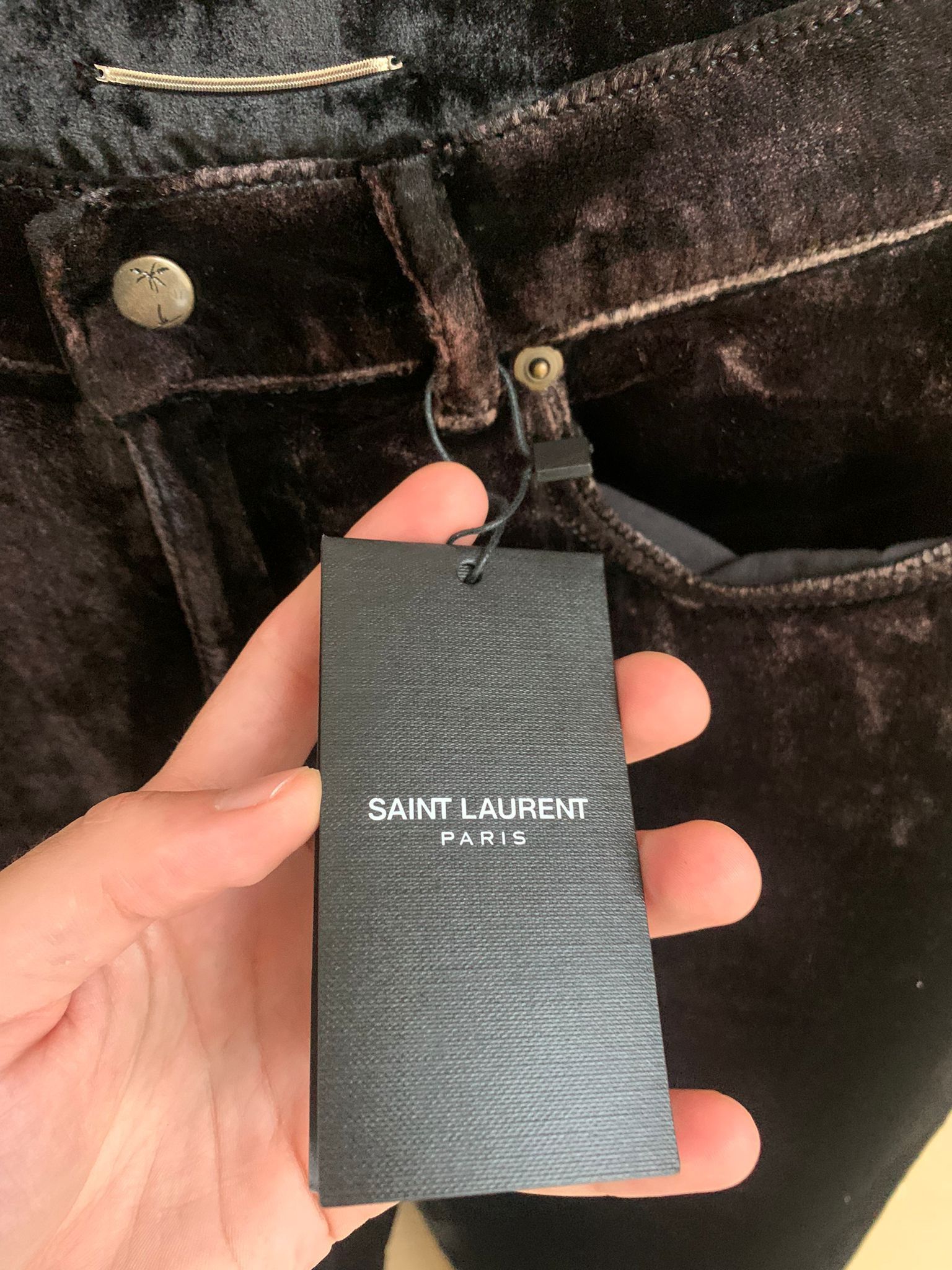 Saint Laurent Paris Velour Black Casual Pants Size US 31 - 16 Thumbnail